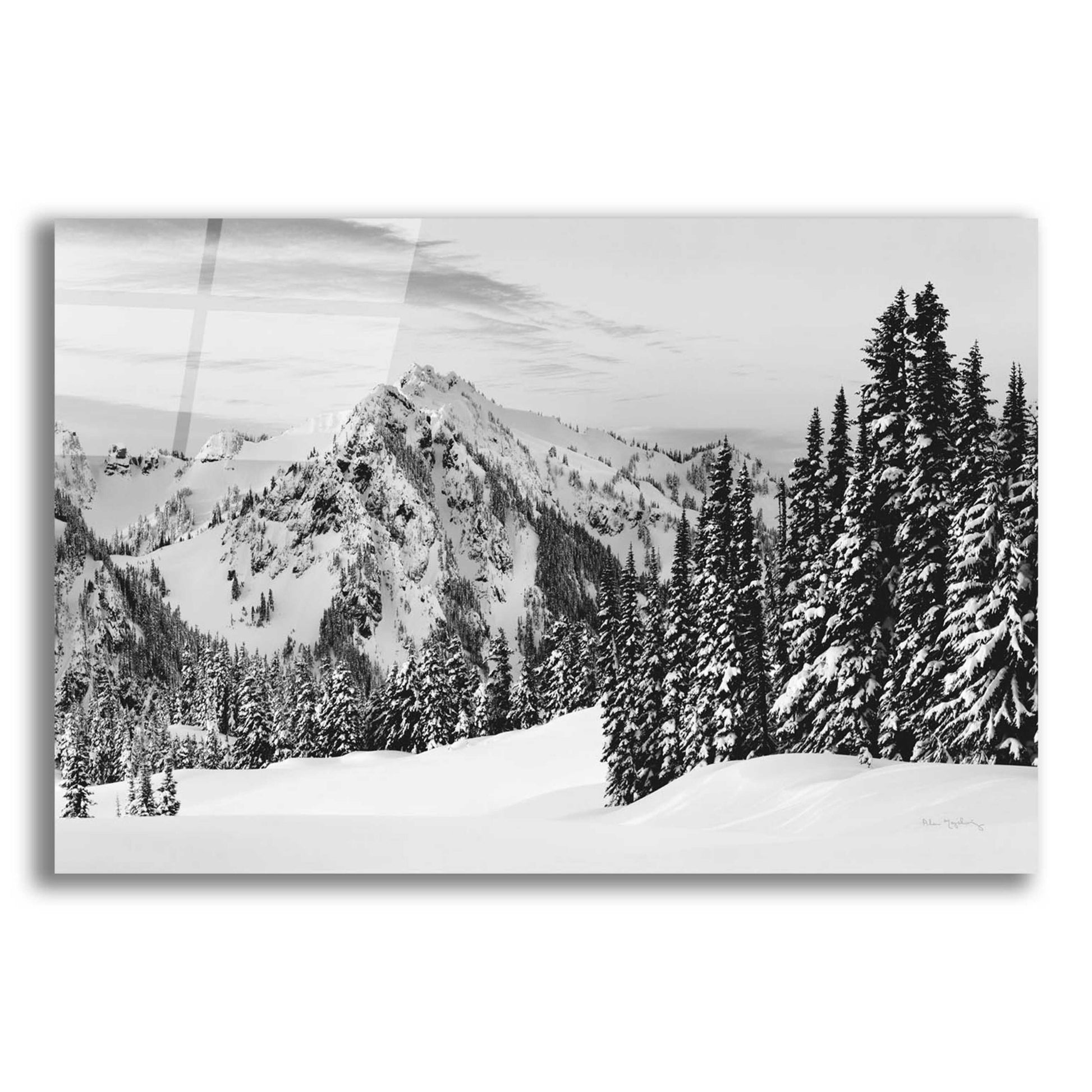 Epic Art 'Tatoosh Range BW' by Alan Majchrowicz, Acrylic Glass Wall Art,16x12