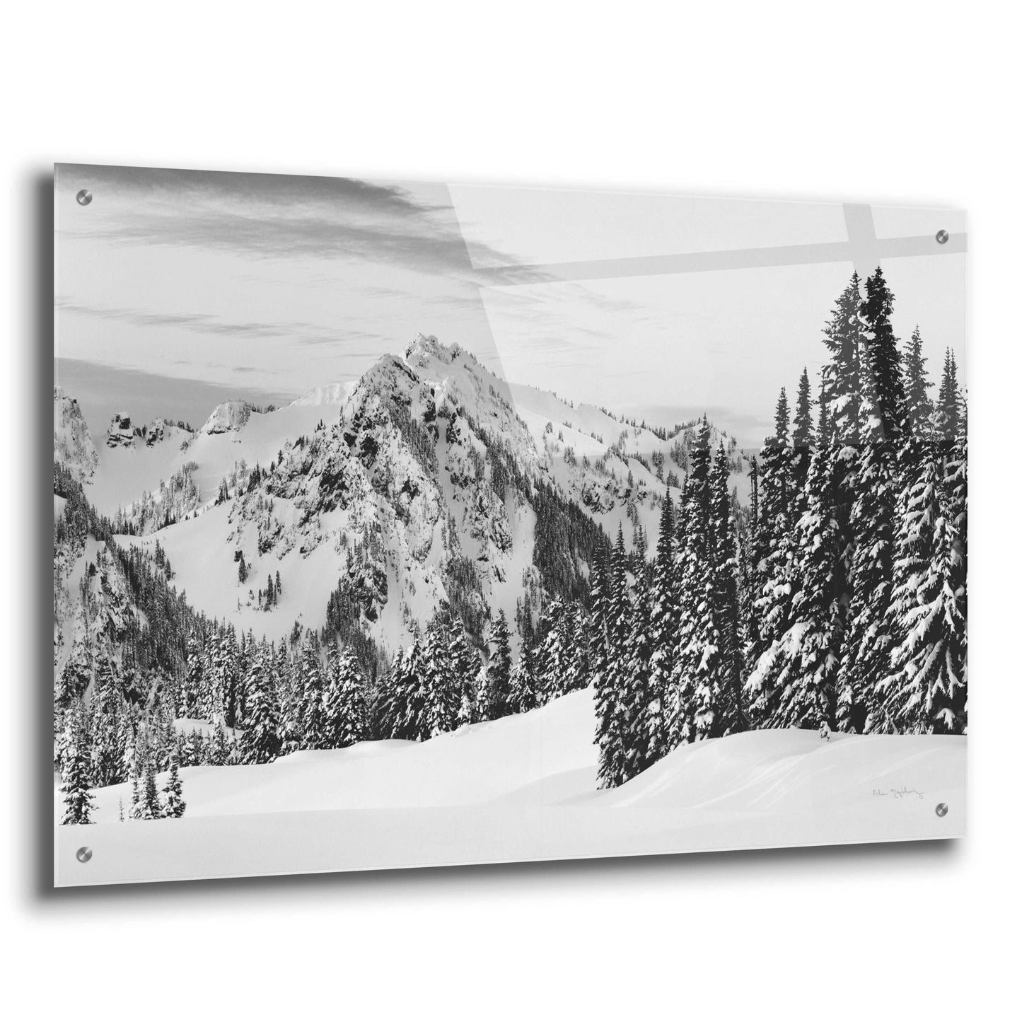 Epic Art 'Tatoosh Range BW' by Alan Majchrowicz, Acrylic Glass Wall Art,36x24