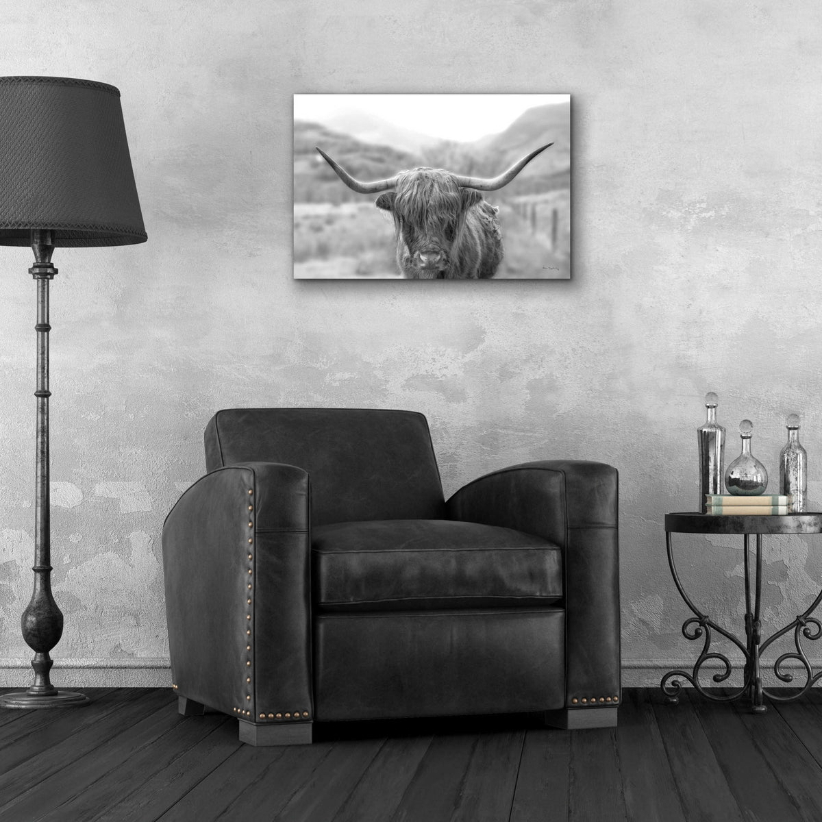 Epic Art 'Scottish Highland Cattle III Neutral Crop' by Alan Majchrowicz, Acrylic Glass Wall Art,24x16