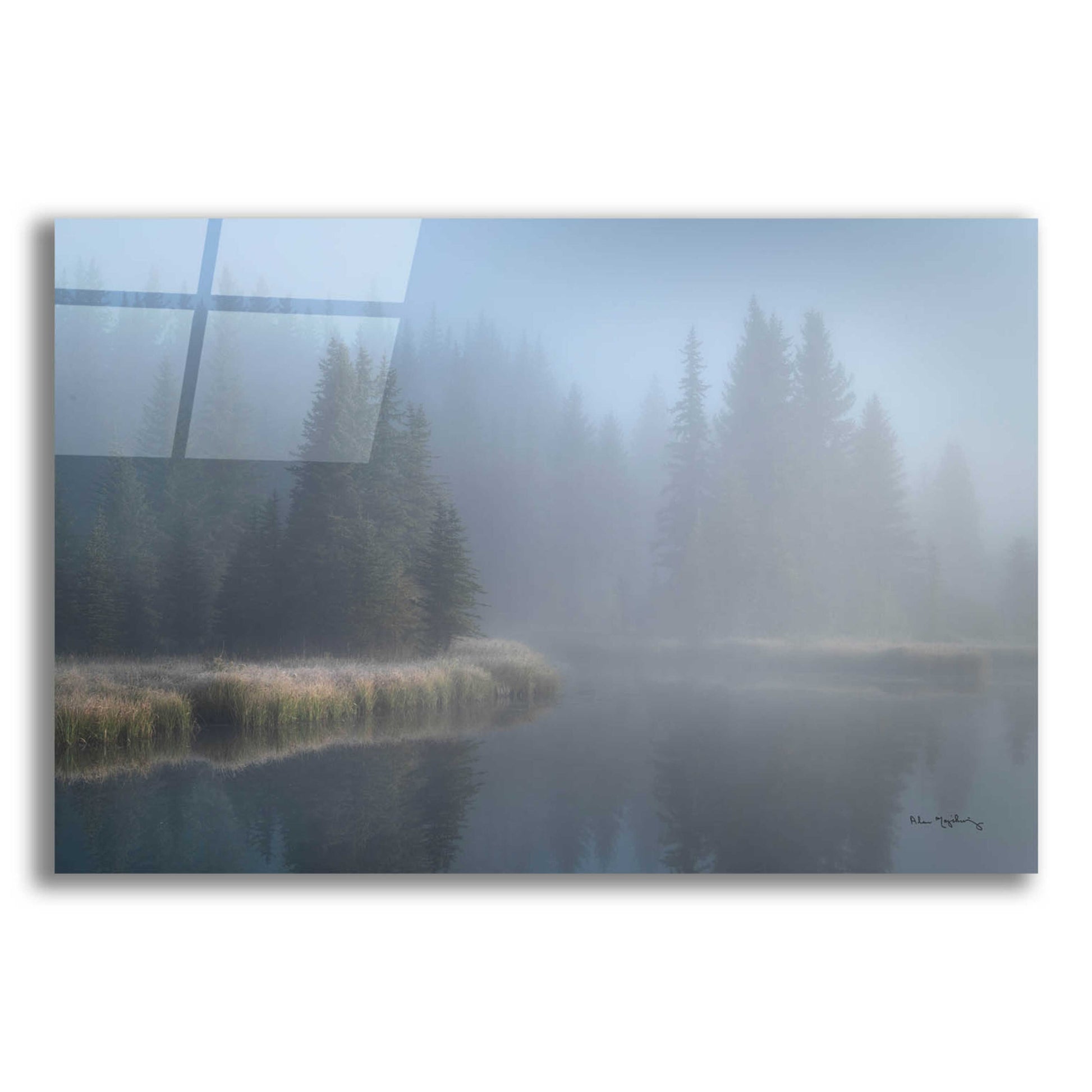 Epic Art 'Grand Teton Lake Fog' by Alan Majchrowicz, Acrylic Glass Wall Art,16x12