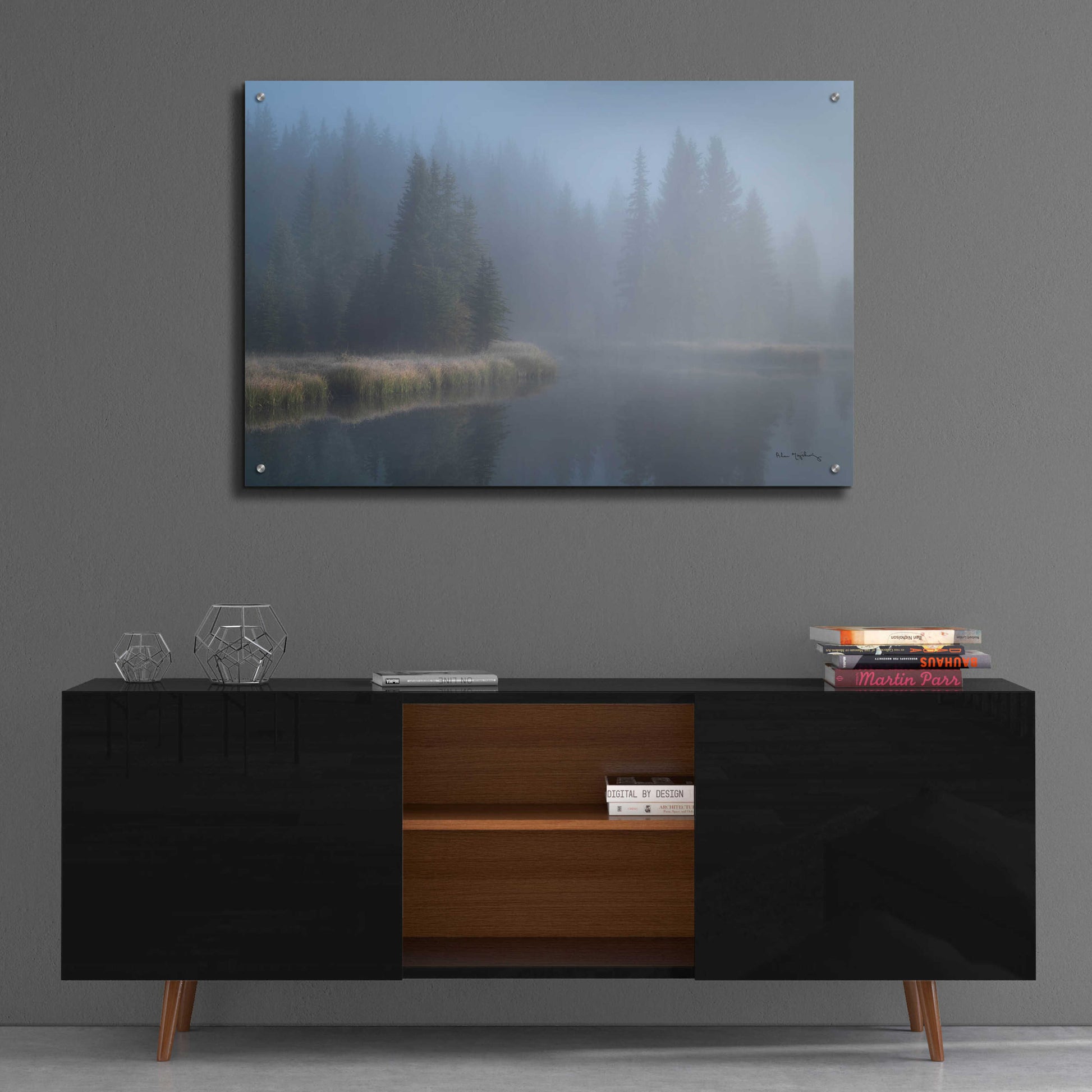 Epic Art 'Grand Teton Lake Fog' by Alan Majchrowicz, Acrylic Glass Wall Art,36x24