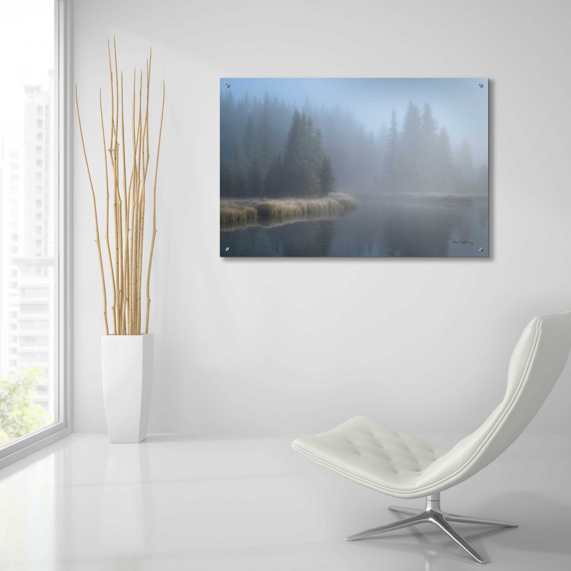 Epic Art 'Grand Teton Lake Fog' by Alan Majchrowicz, Acrylic Glass Wall Art,36x24