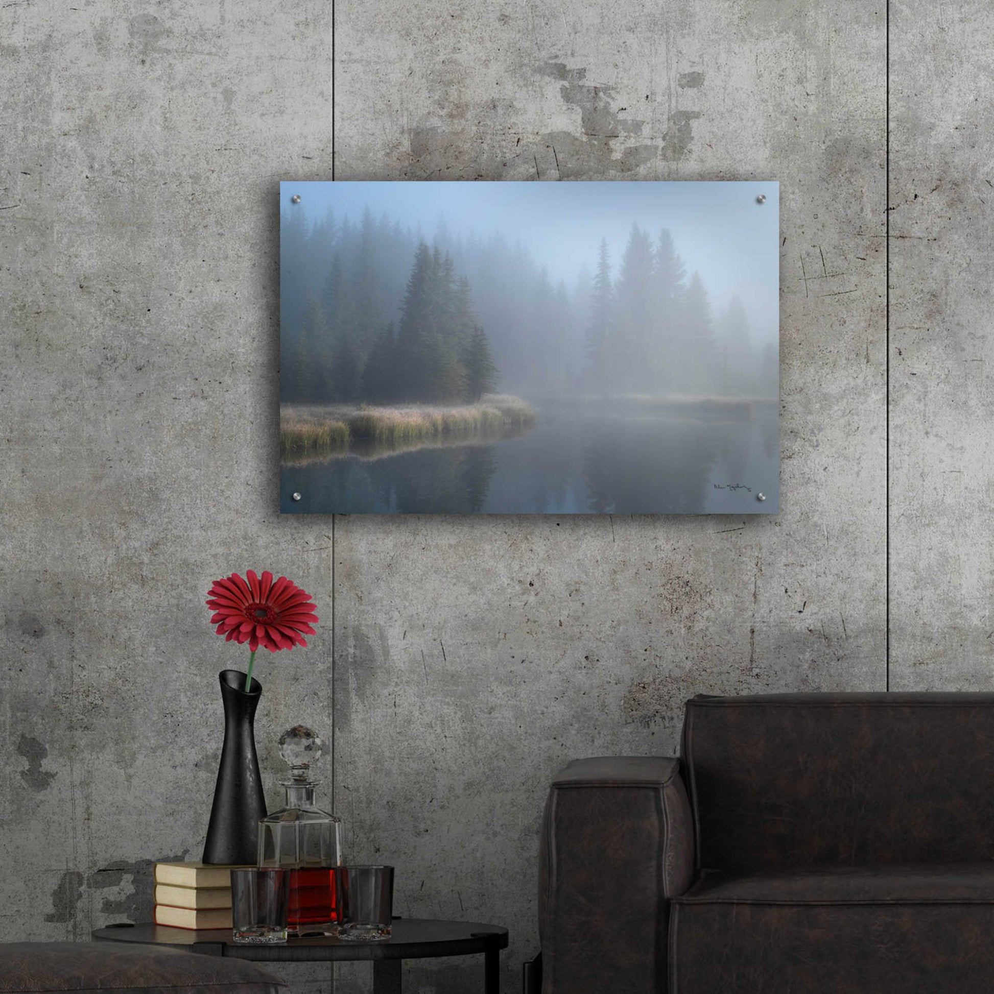 Epic Art 'Grand Teton Lake Fog' by Alan Majchrowicz, Acrylic Glass Wall Art,36x24