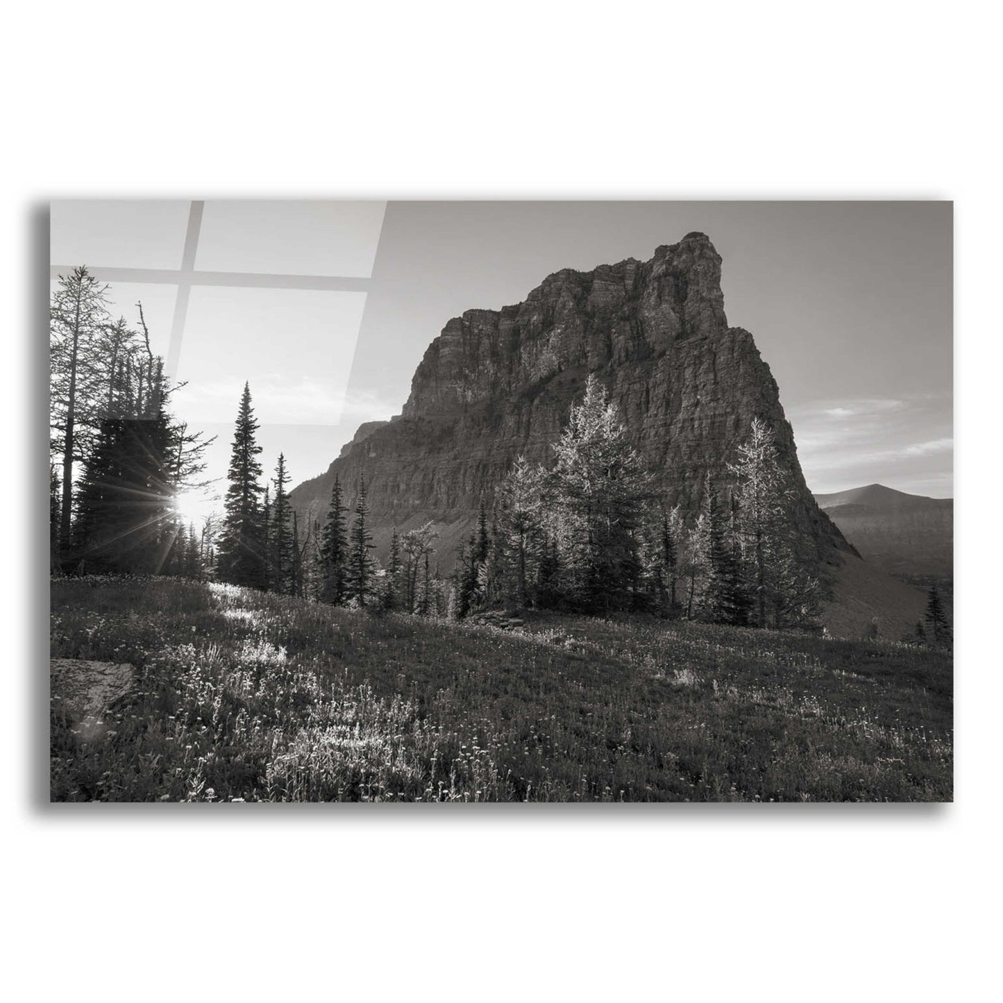 Epic Art 'Boulder Pass Glacier National Park BW' by Alan Majchrowicz, Acrylic Glass Wall Art,24x16