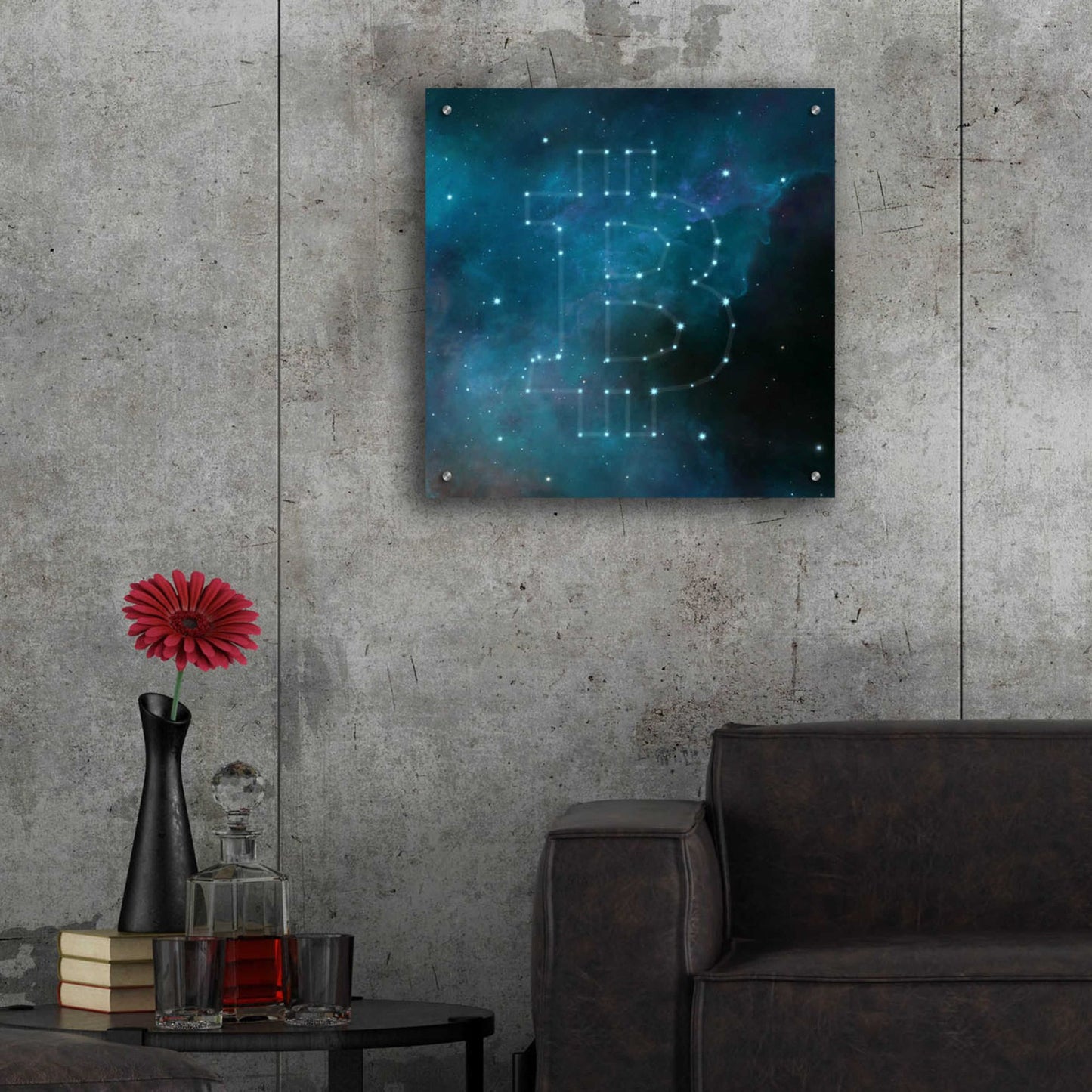 Epic Art 'Bitcoin Constellation II' by Epic Portfolio, Acrylic Glass Wall Art,24x24