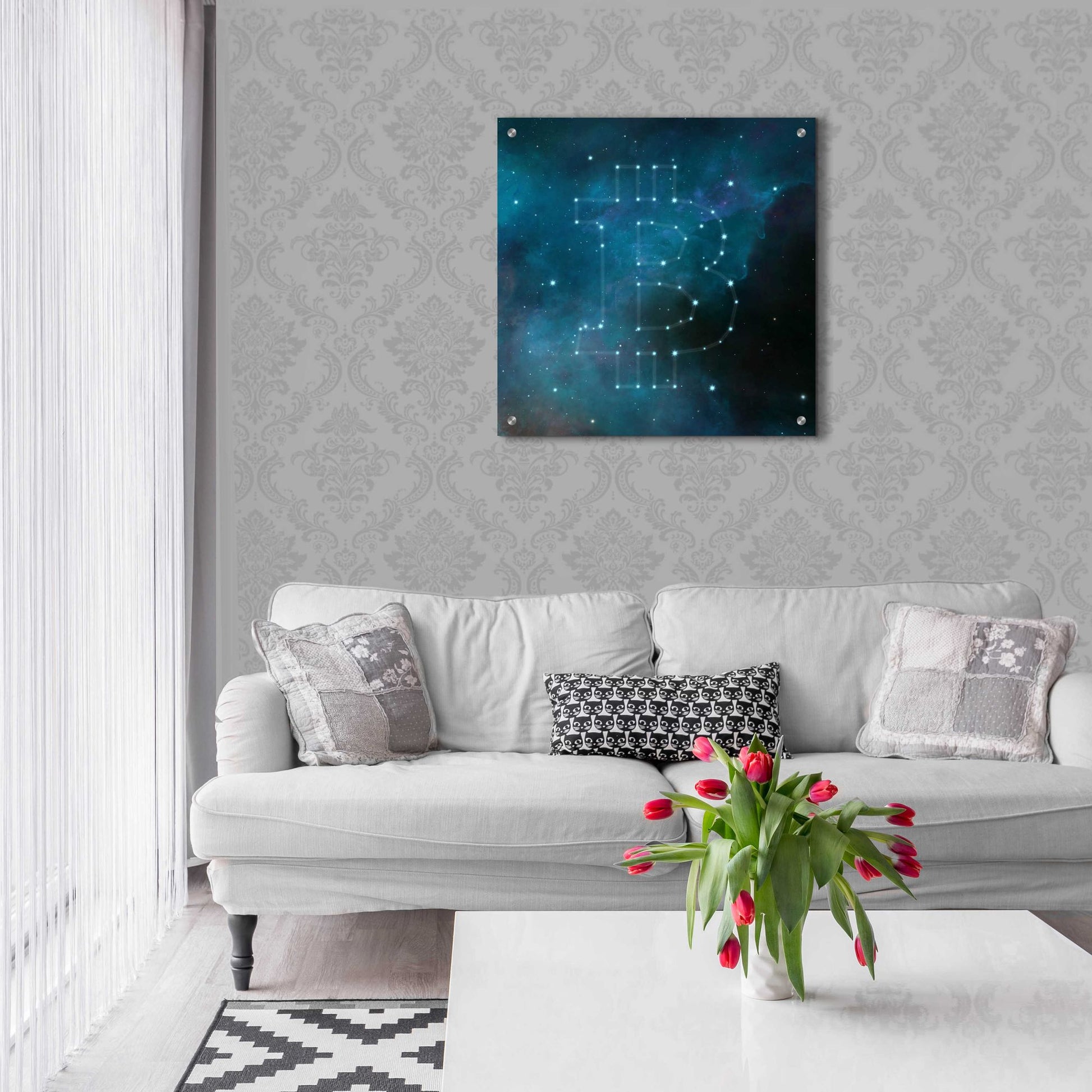 Epic Art 'Bitcoin Constellation II' by Epic Portfolio, Acrylic Glass Wall Art,24x24