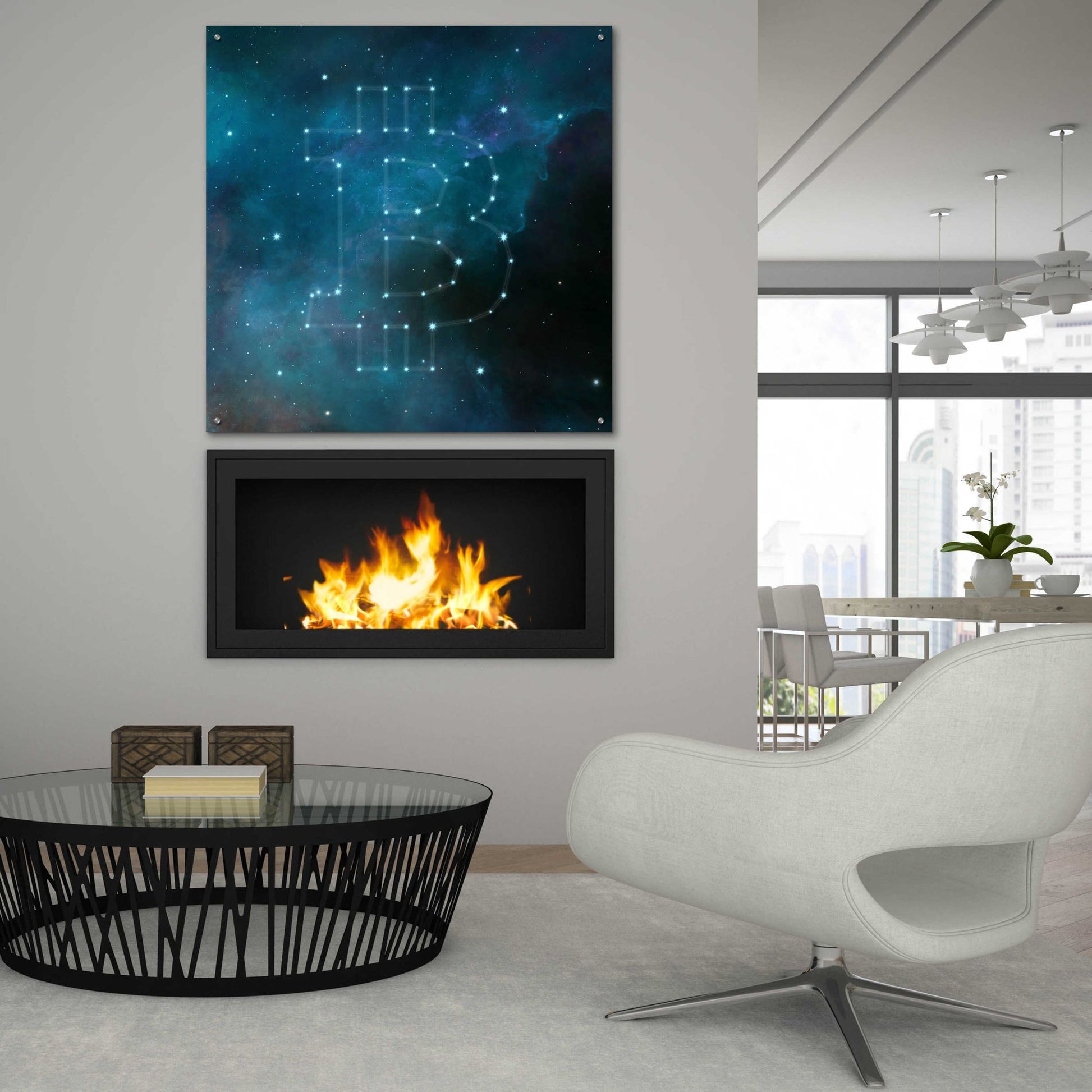 Epic Art 'Bitcoin Constellation II' by Epic Portfolio, Acrylic Glass Wall Art,36x36