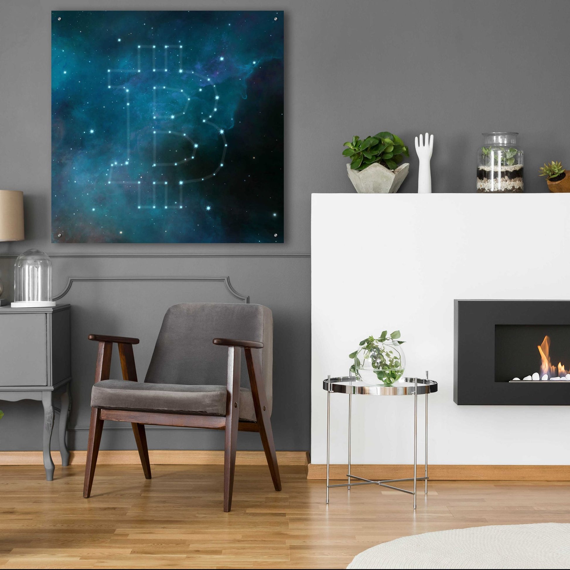 Epic Art 'Bitcoin Constellation II' by Epic Portfolio, Acrylic Glass Wall Art,36x36