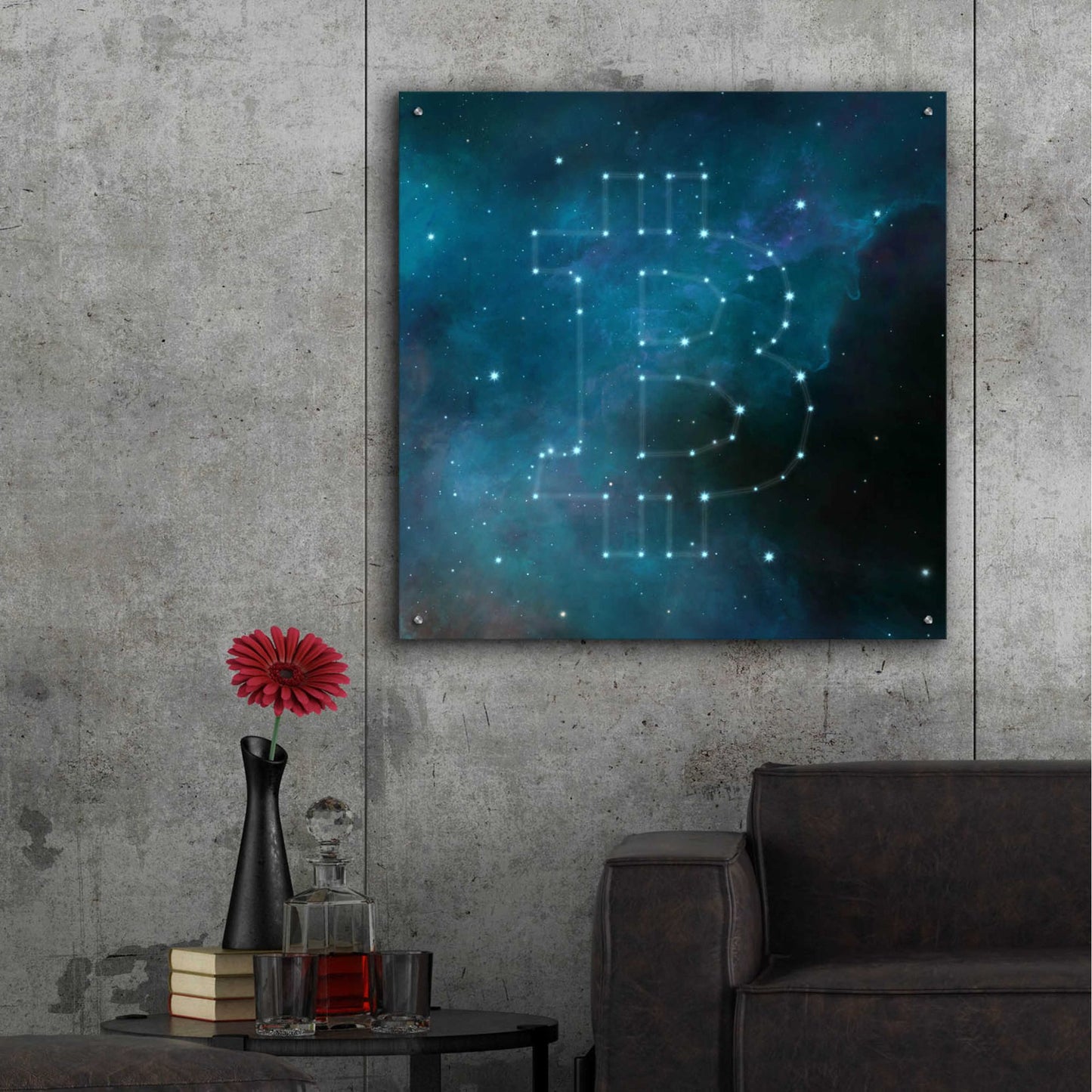 Epic Art 'Bitcoin Constellation II' by Epic Portfolio, Acrylic Glass Wall Art,36x36