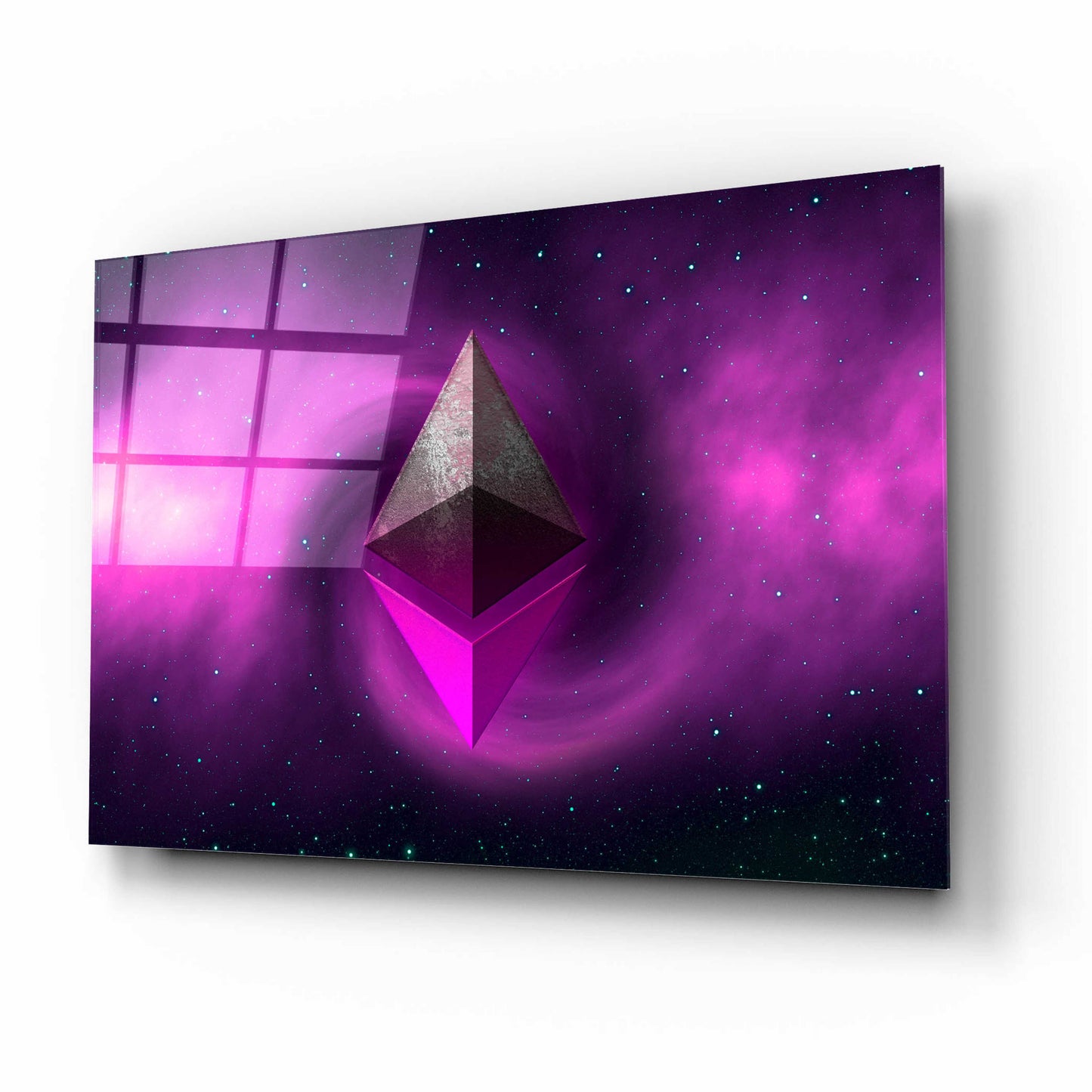 Epic Art 'Cosmic Crypto Ethereum' by Epic Portfolio, Acrylic Glass Wall Art,16x12