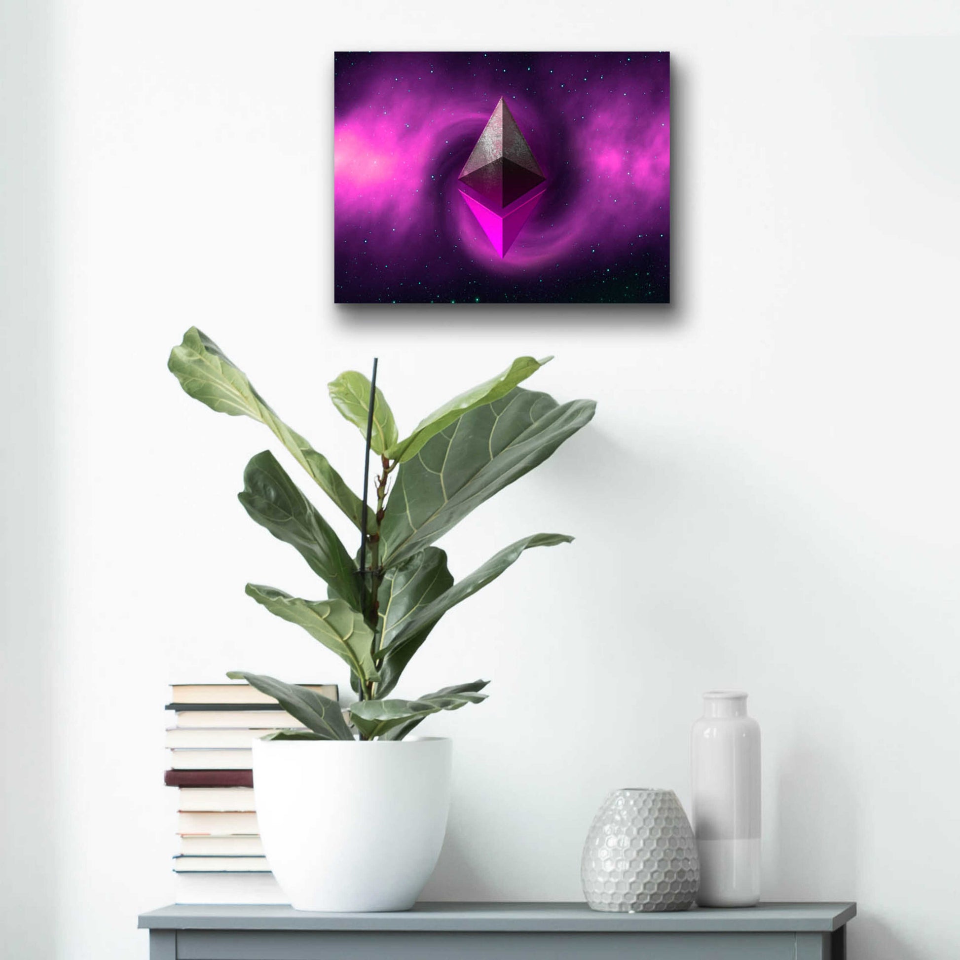 Epic Art 'Cosmic Crypto Ethereum' by Epic Portfolio, Acrylic Glass Wall Art,16x12