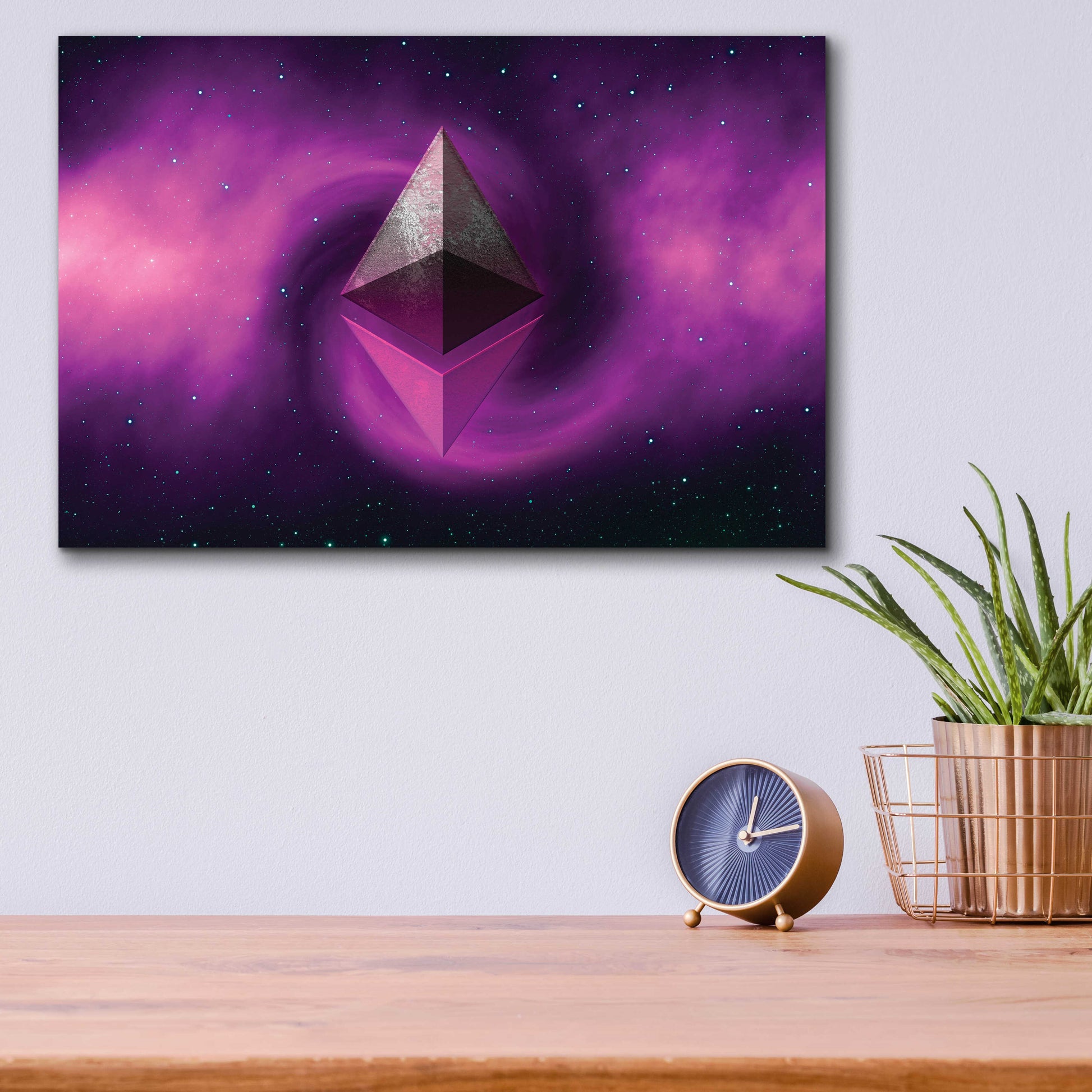 Epic Art 'Cosmic Crypto Ethereum' by Epic Portfolio, Acrylic Glass Wall Art,16x12