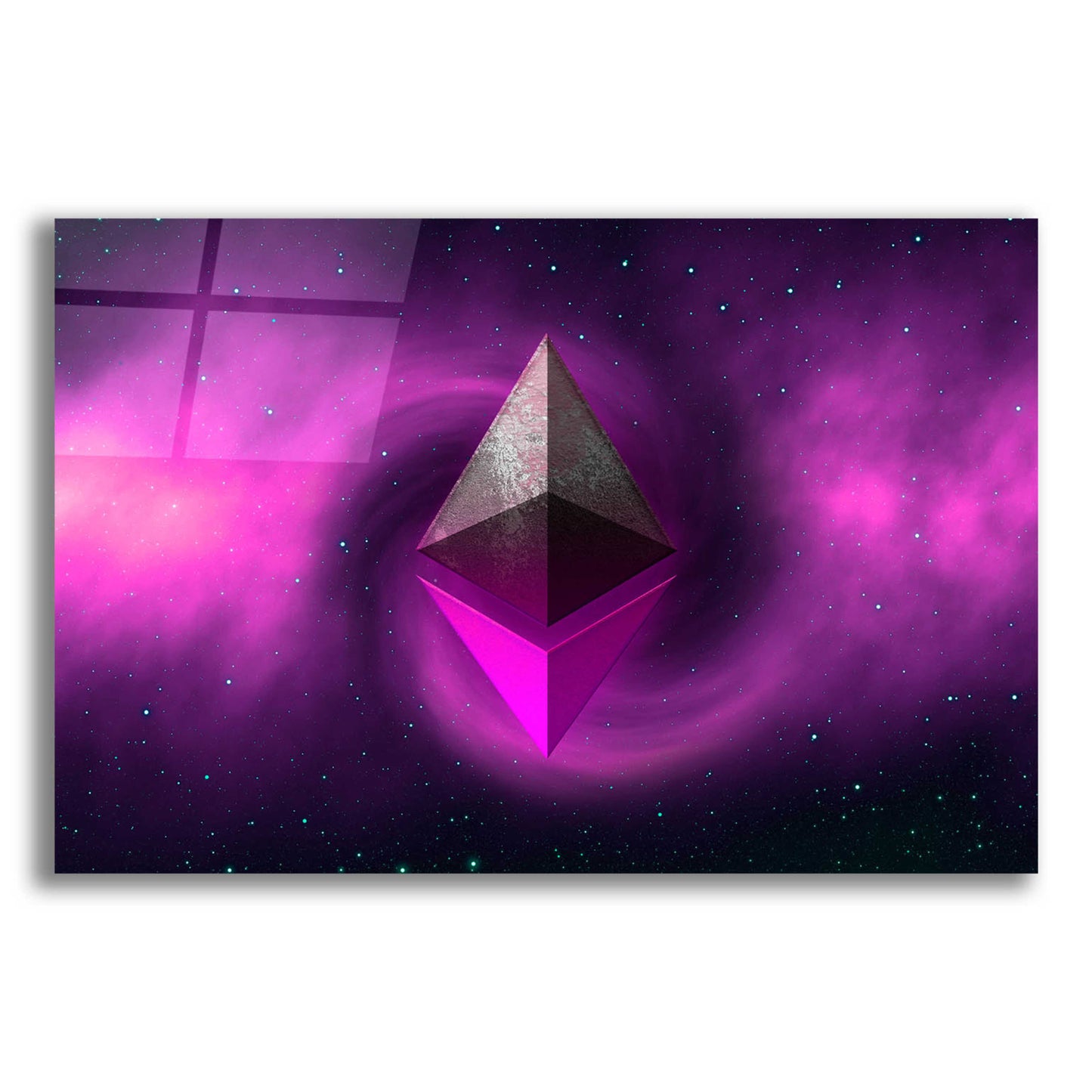 Epic Art 'Cosmic Crypto Ethereum' by Epic Portfolio, Acrylic Glass Wall Art,16x12