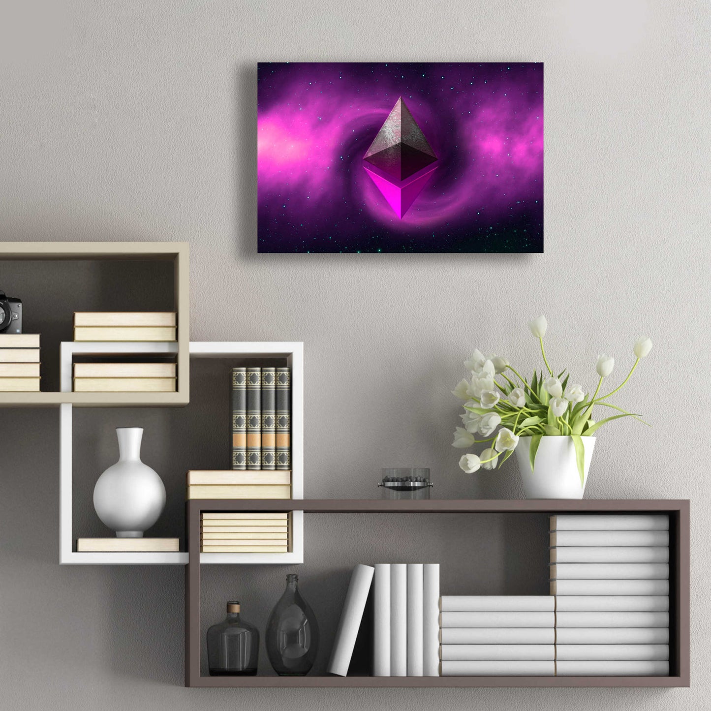 Epic Art 'Cosmic Crypto Ethereum' by Epic Portfolio, Acrylic Glass Wall Art,24x16