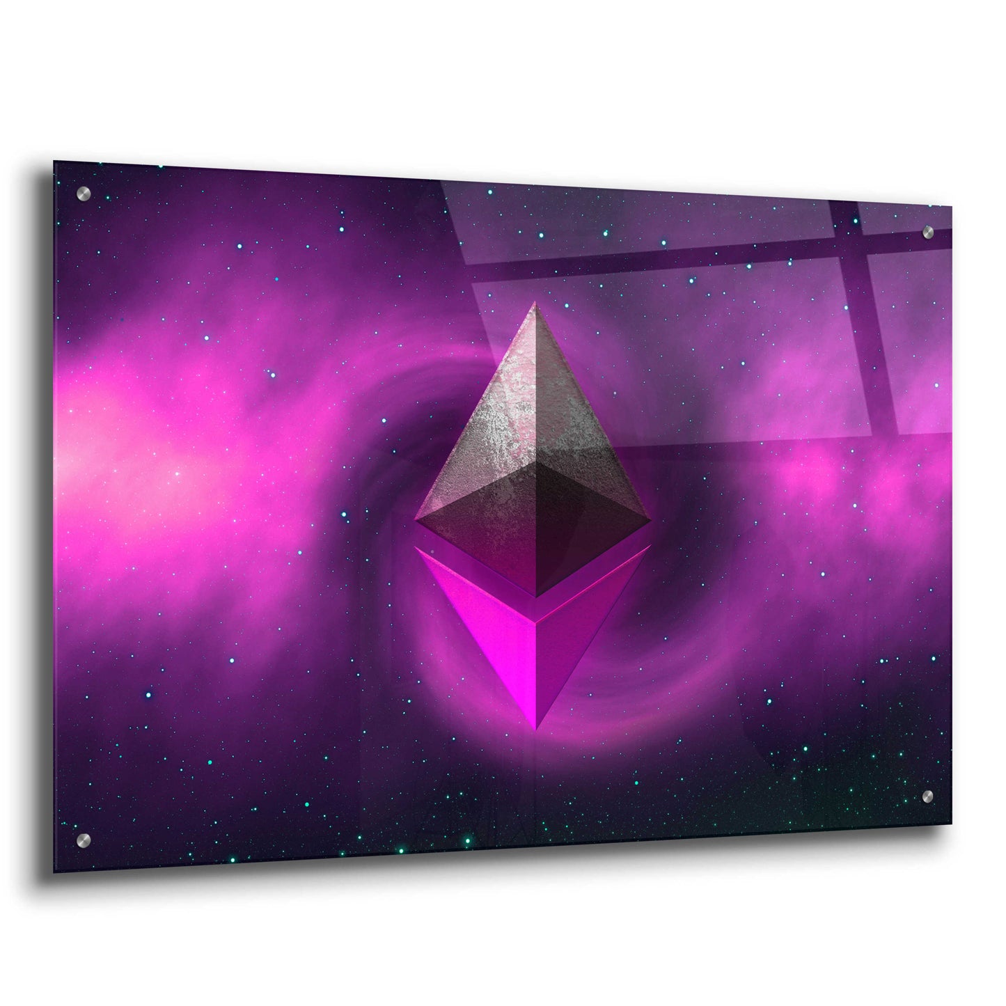 Epic Art 'Cosmic Crypto Ethereum' by Epic Portfolio, Acrylic Glass Wall Art,36x24