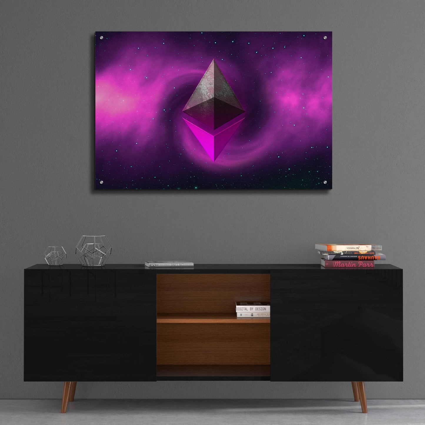 Epic Art 'Cosmic Crypto Ethereum' by Epic Portfolio, Acrylic Glass Wall Art,36x24