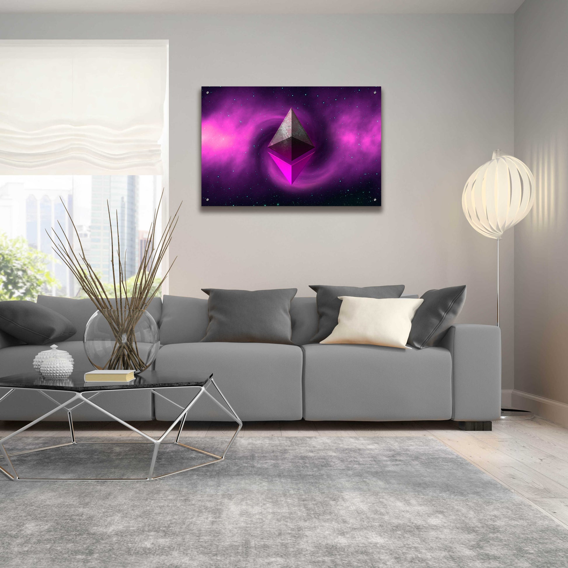 Epic Art 'Cosmic Crypto Ethereum' by Epic Portfolio, Acrylic Glass Wall Art,36x24