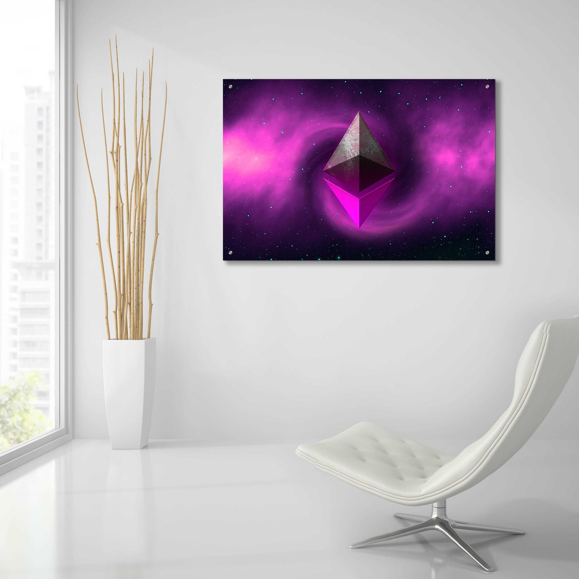 Epic Art 'Cosmic Crypto Ethereum' by Epic Portfolio, Acrylic Glass Wall Art,36x24