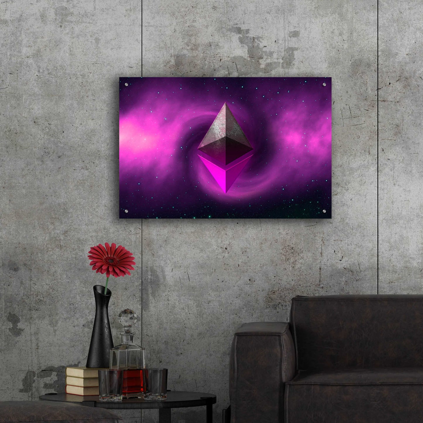 Epic Art 'Cosmic Crypto Ethereum' by Epic Portfolio, Acrylic Glass Wall Art,36x24