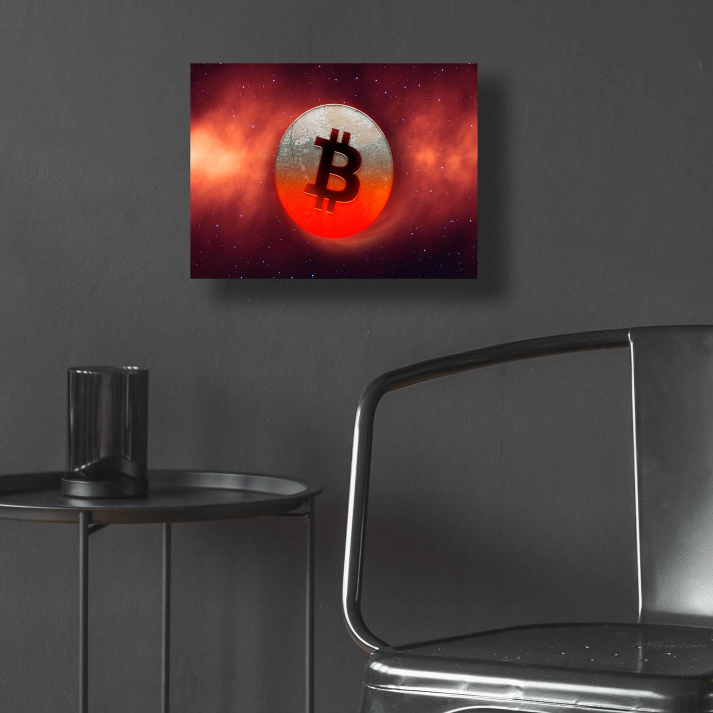 Epic Art 'Cosmic Crypto Bitcoin' by Epic Portfolio, Acrylic Glass Wall Art,16x12