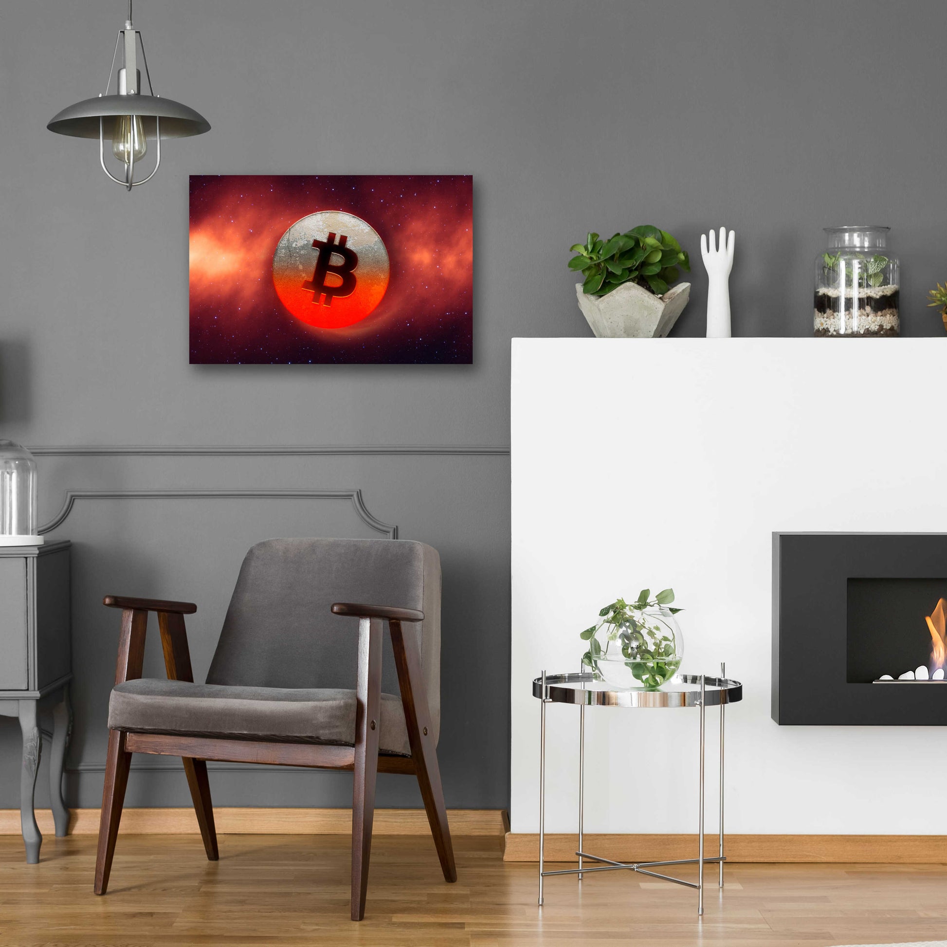 Epic Art 'Cosmic Crypto Bitcoin' by Epic Portfolio, Acrylic Glass Wall Art,24x16