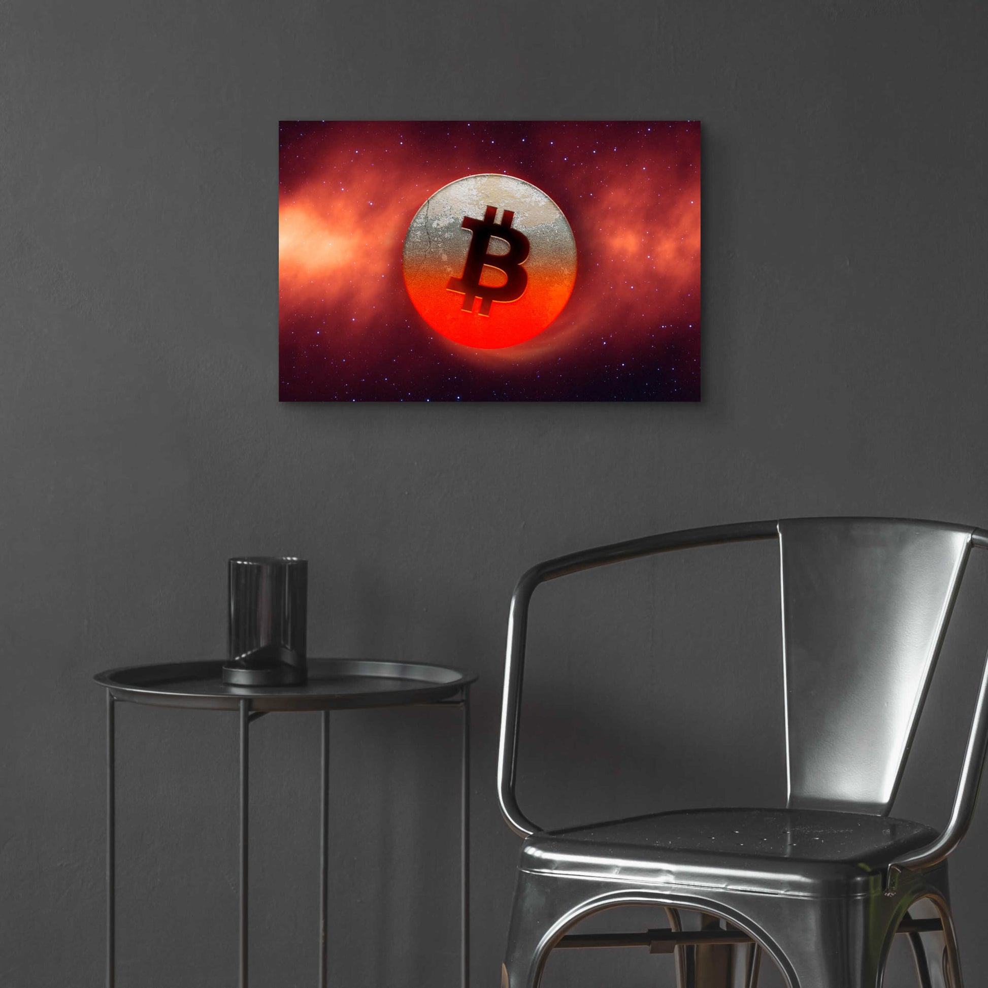 Epic Art 'Cosmic Crypto Bitcoin' by Epic Portfolio, Acrylic Glass Wall Art,24x16