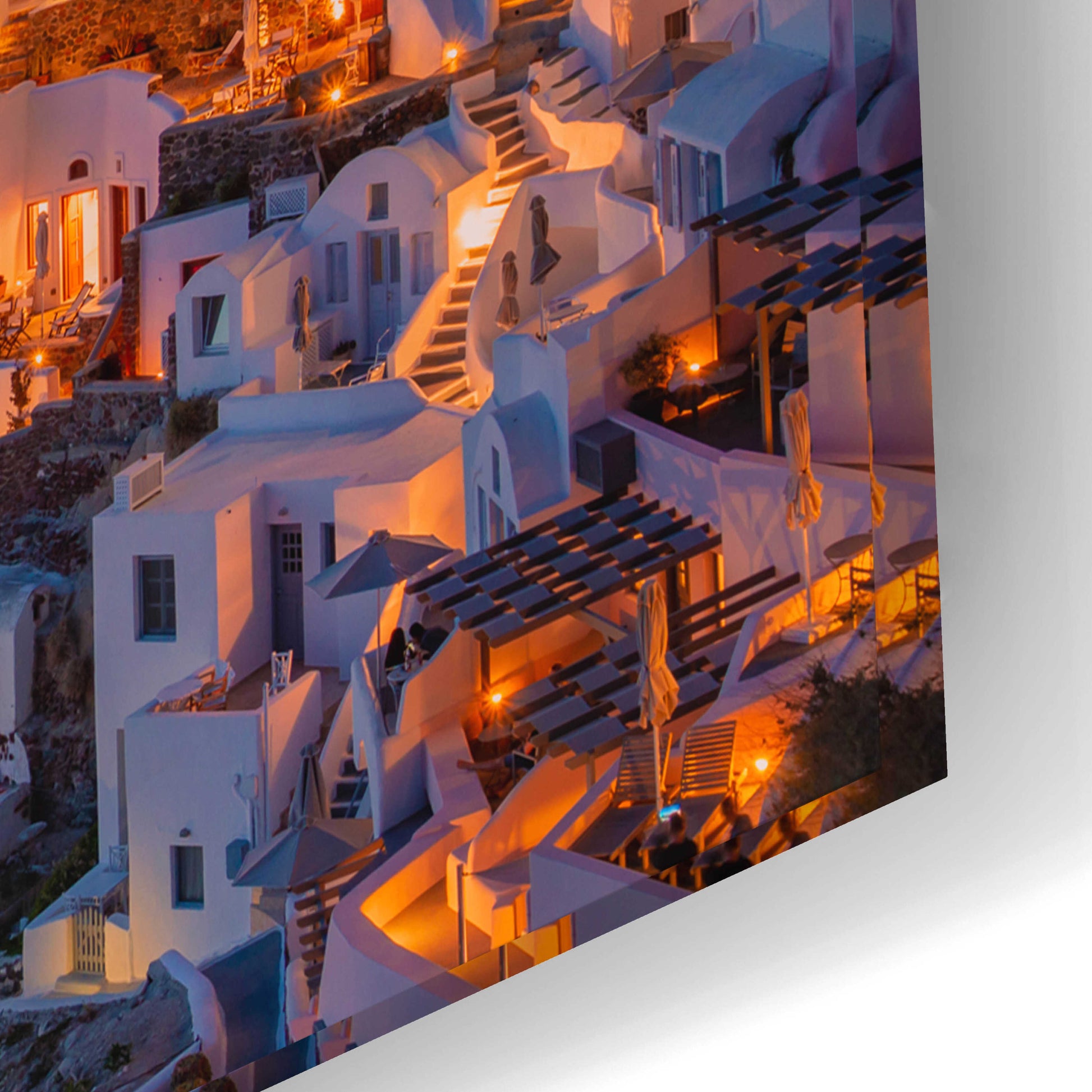Epic Art 'Santorini Greece' by Edin Chavez, Acrylic Glass Wall Art,24x16