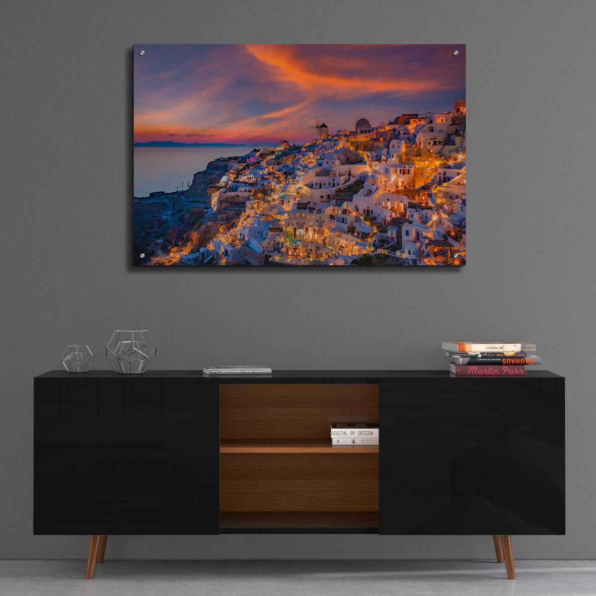 Epic Art 'Santorini Greece' by Edin Chavez, Acrylic Glass Wall Art,36x24