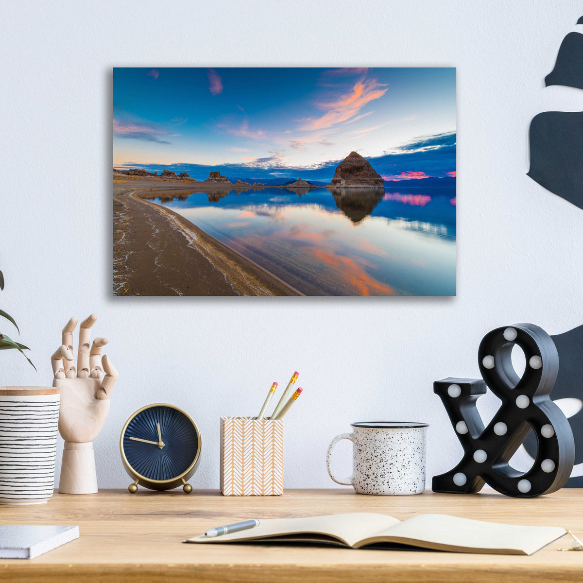 Epic Art 'Pyramid Lake Nevada 4' by Edin Chavez, Acrylic Glass Wall Art,16x12