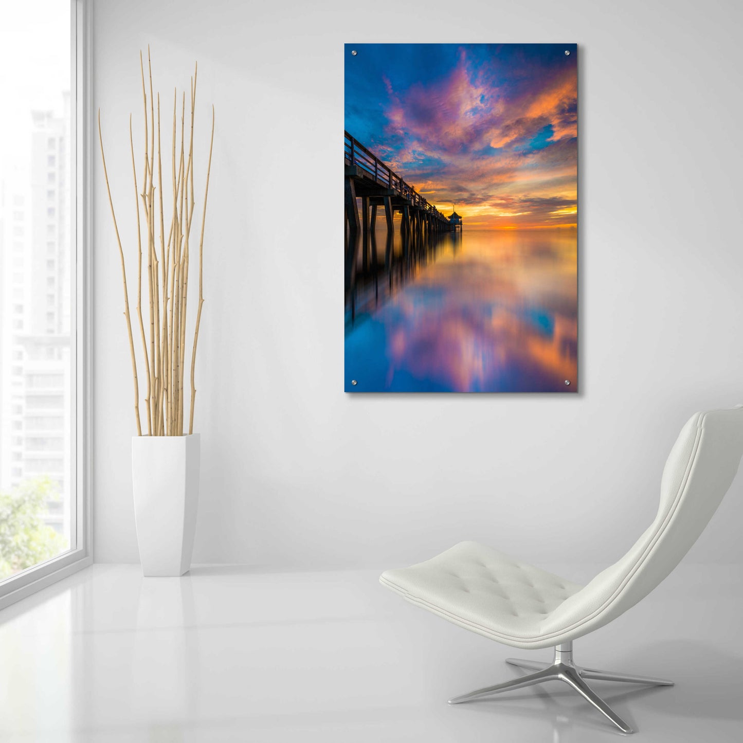 Epic Art 'Florida Sunsets' by Edin Chavez, Acrylic Glass Wall Art,24x36