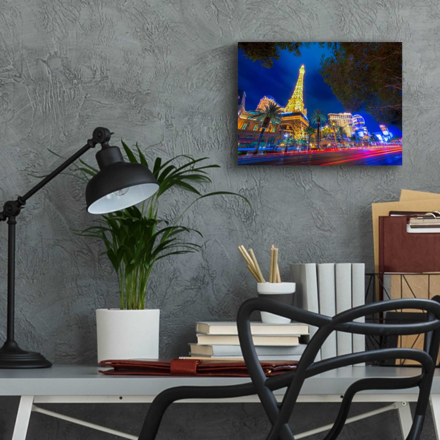 Epic Art 'Paris of Las Vegas' by Edin Chavez, Acrylic Glass Wall Art,16x12