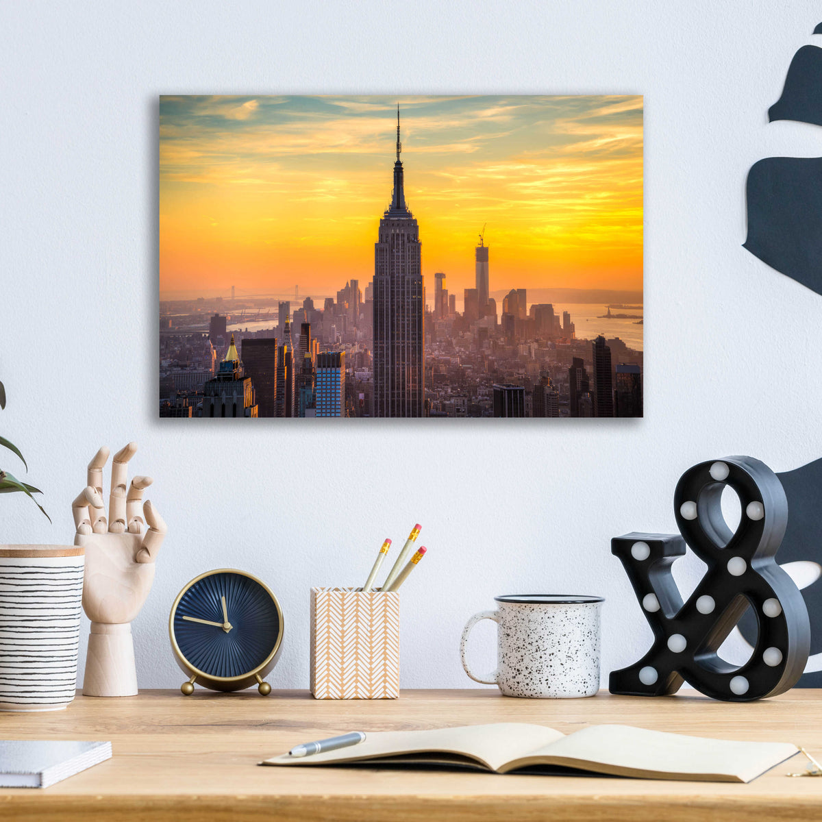 Epic Art 'Yellow Empire' by Edin Chavez, Acrylic Glass Wall Art,16x12