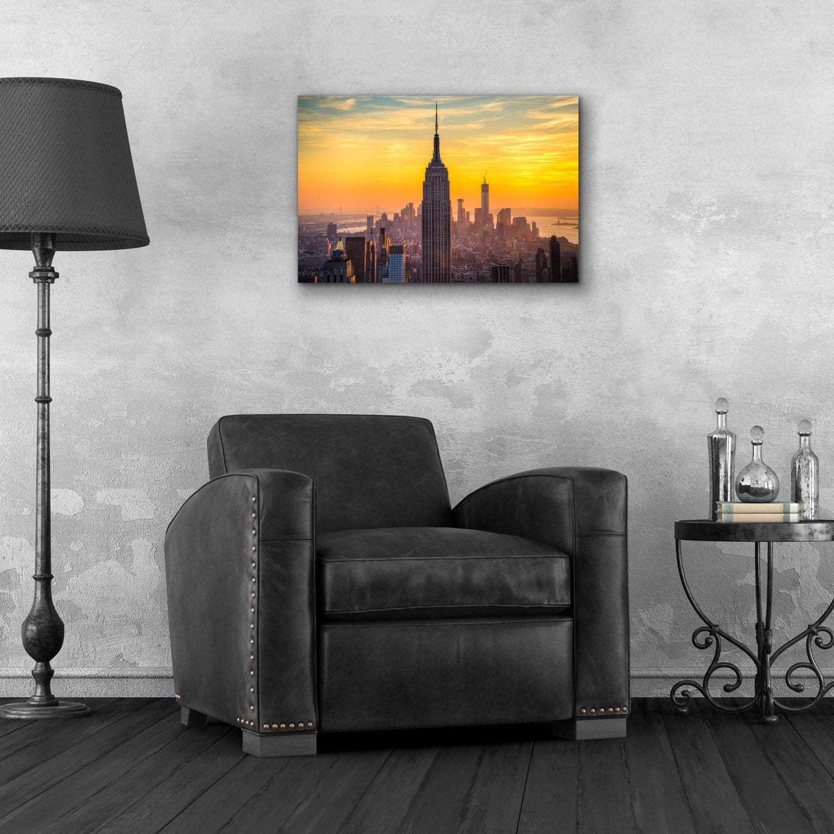 Epic Art 'Yellow Empire' by Edin Chavez, Acrylic Glass Wall Art,24x16