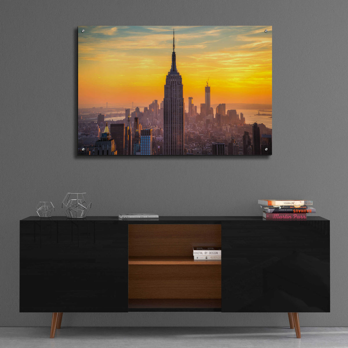 Epic Art 'Yellow Empire' by Edin Chavez, Acrylic Glass Wall Art,36x24
