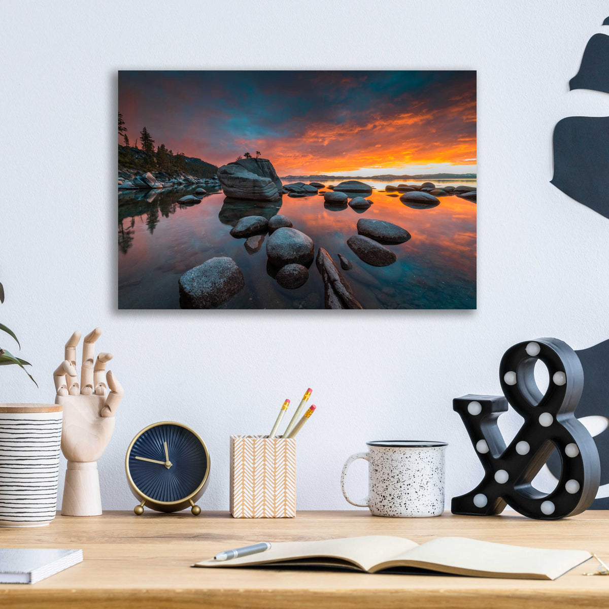 Epic Art 'The Stone Crocodile' by Edin Chavez, Acrylic Glass Wall Art,16x12