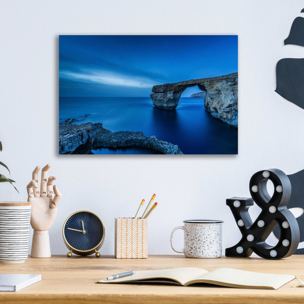 Epic Art 'Cobalt Gate' by Edin Chavez, Acrylic Glass Wall Art,16x12