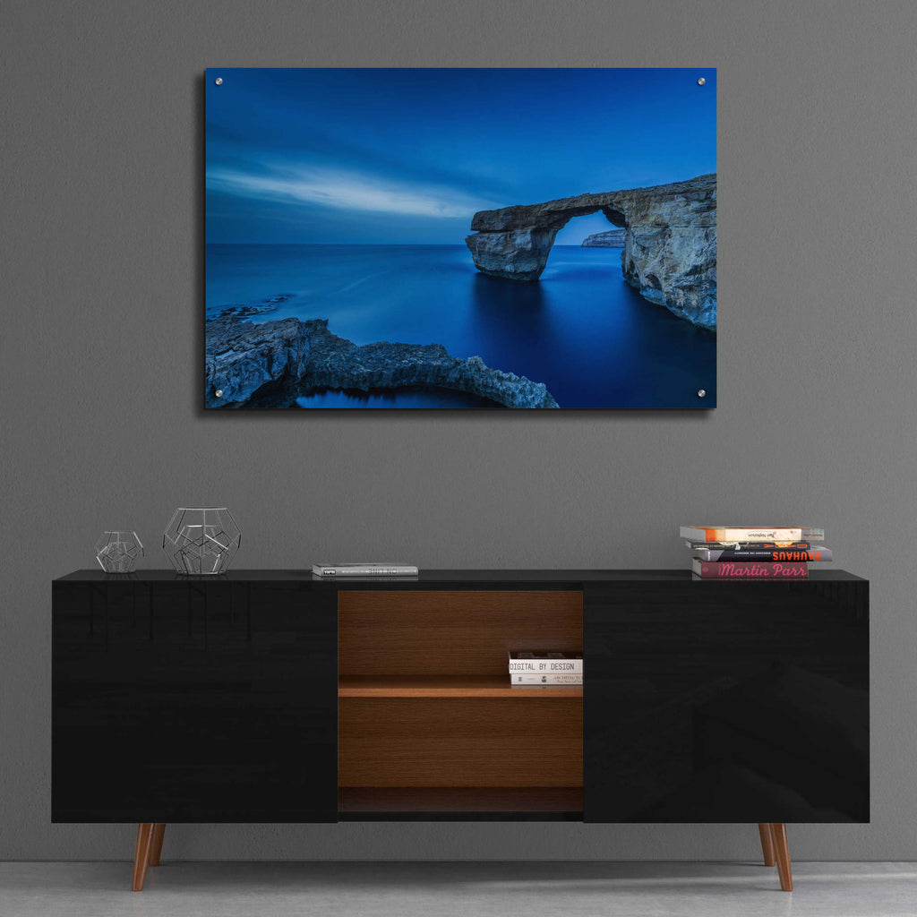 Epic Art 'Cobalt Gate' by Edin Chavez, Acrylic Glass Wall Art,36x24