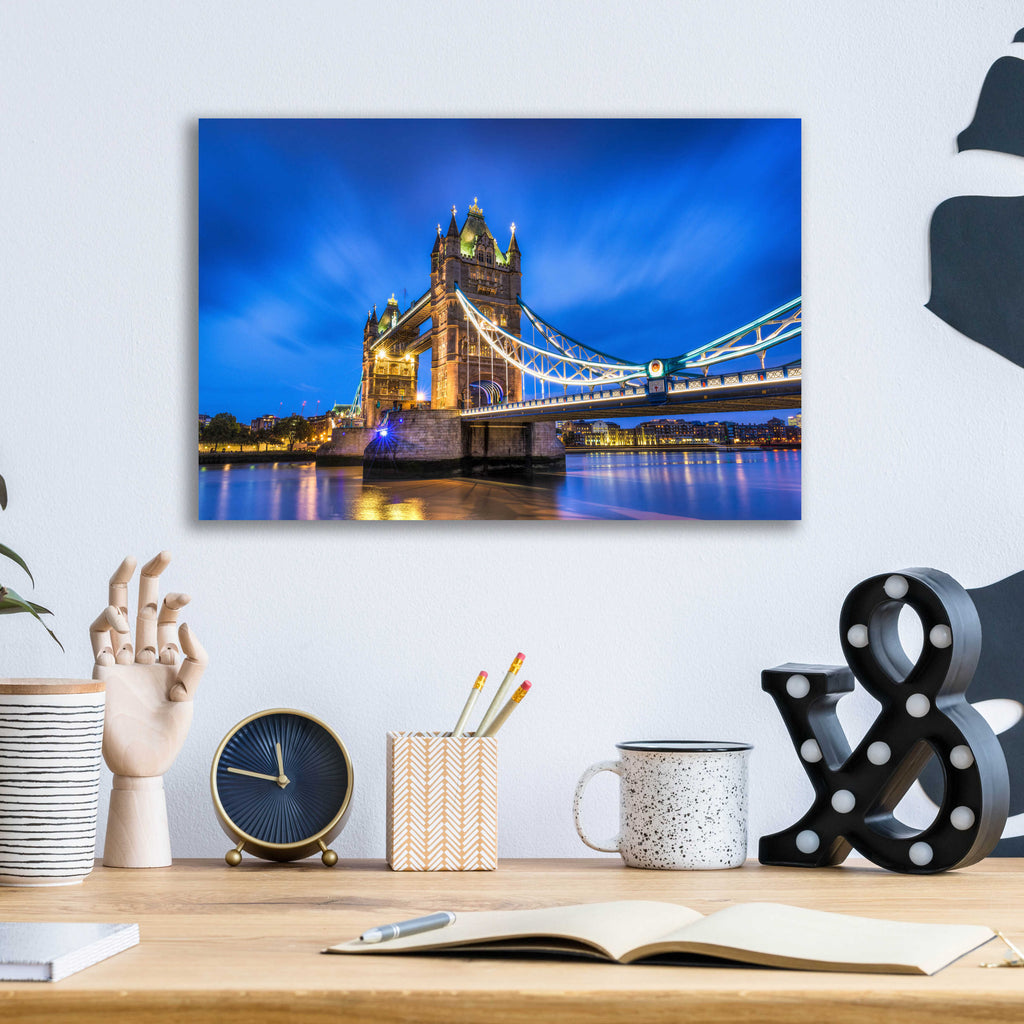 Epic Art 'London Bridge' by Edin Chavez, Acrylic Glass Wall Art,16x12