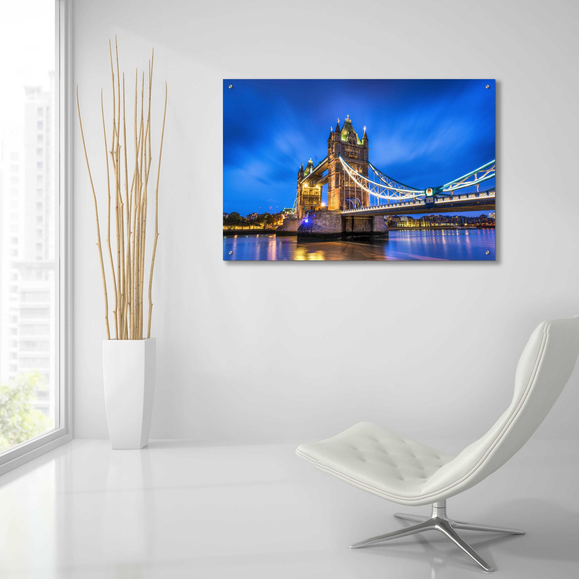 Epic Art 'London Bridge' by Edin Chavez, Acrylic Glass Wall Art,36x24