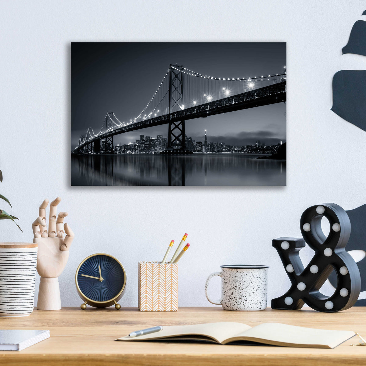 Epic Art 'Oakland Bridge' by Edin Chavez, Acrylic Glass Wall Art,16x12
