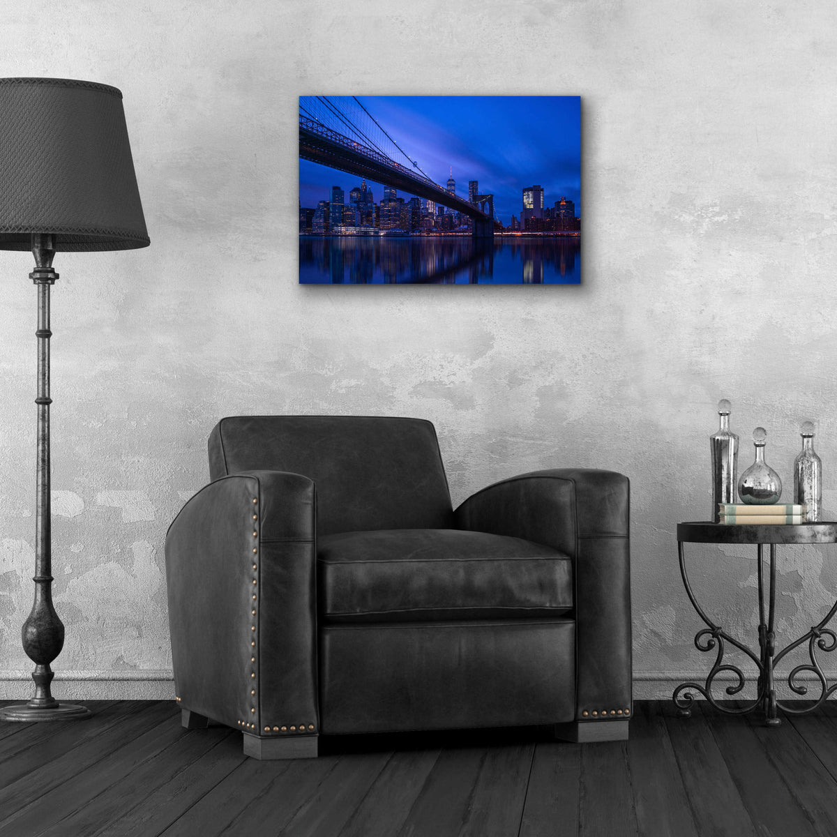 Epic Art 'Past the Brooklyn Bridge' by Edin Chavez, Acrylic Glass Wall Art,24x16
