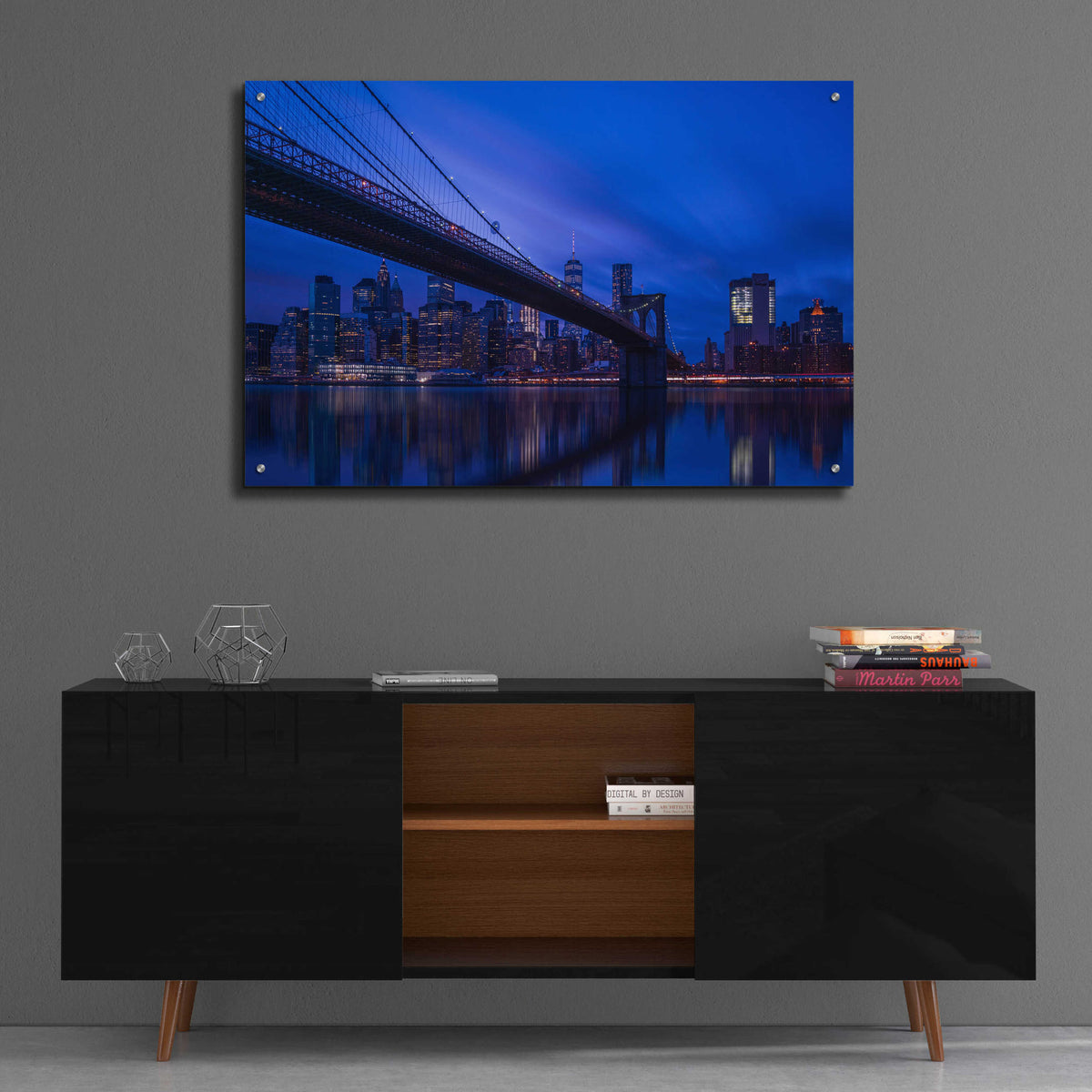 Epic Art 'Past the Brooklyn Bridge' by Edin Chavez, Acrylic Glass Wall Art,36x24