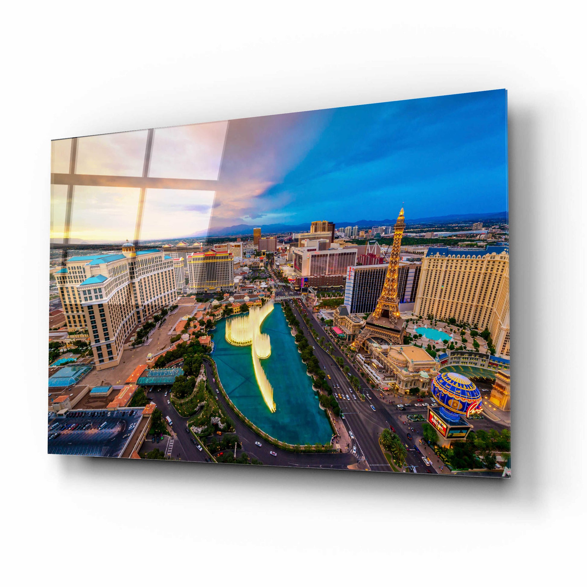 Epic Art 'Aerial Las Vegas' by Edin Chavez, Acrylic Glass Wall Art,16x12