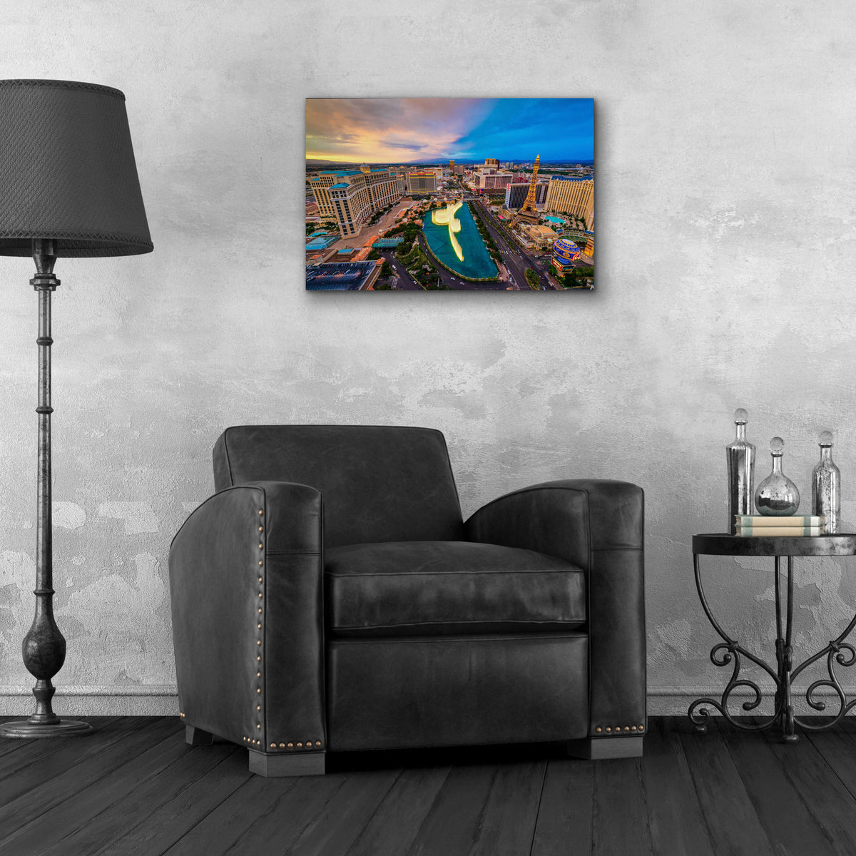 Epic Art 'Aerial Las Vegas' by Edin Chavez, Acrylic Glass Wall Art,24x16