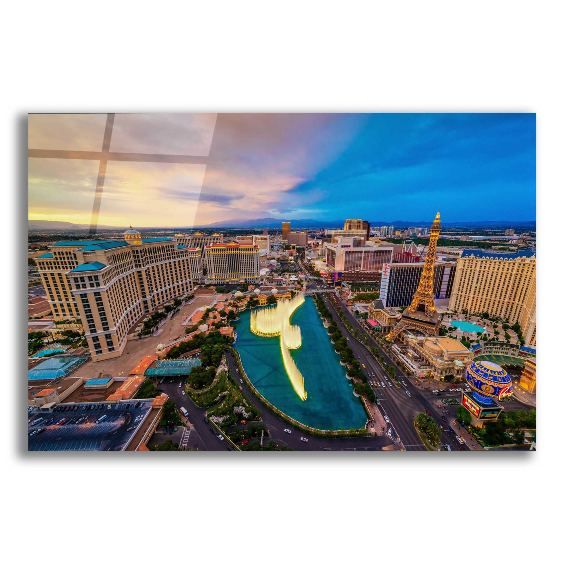 Epic Art 'Aerial Las Vegas' by Edin Chavez, Acrylic Glass Wall Art,24x16