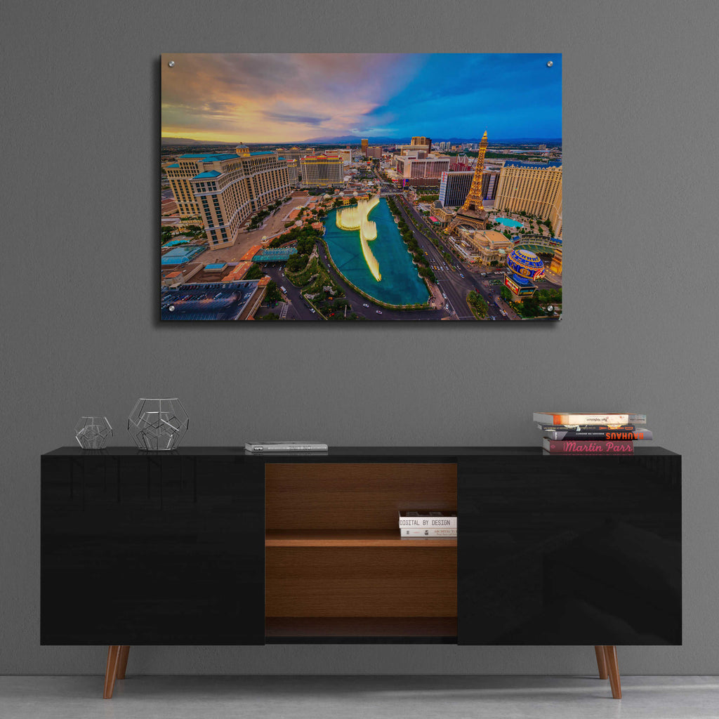Epic Art 'Aerial Las Vegas' by Edin Chavez, Acrylic Glass Wall Art,36x24