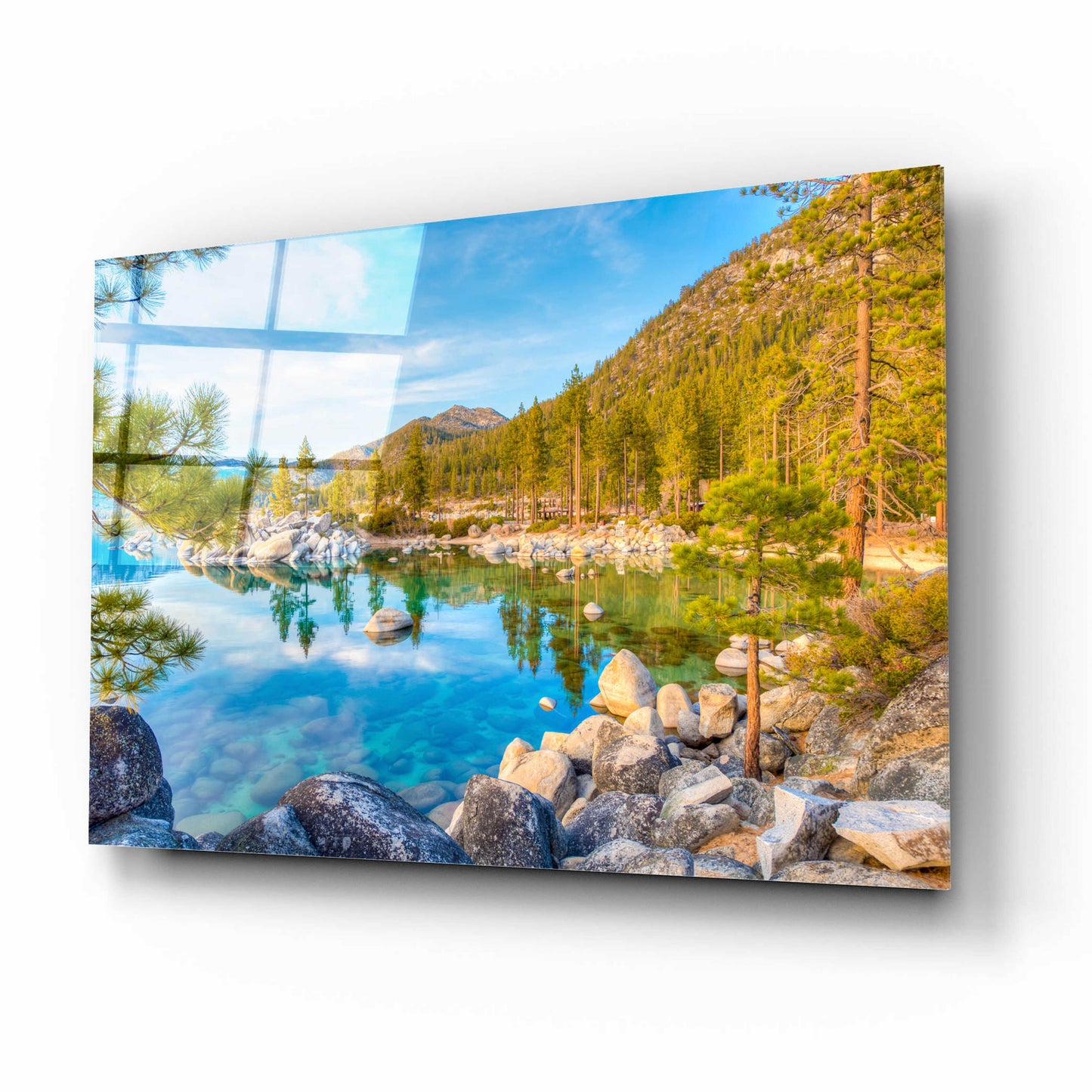 Epic Art 'Majestic Lake Tahoe' by Edin Chavez, Acrylic Glass Wall Art,16x12