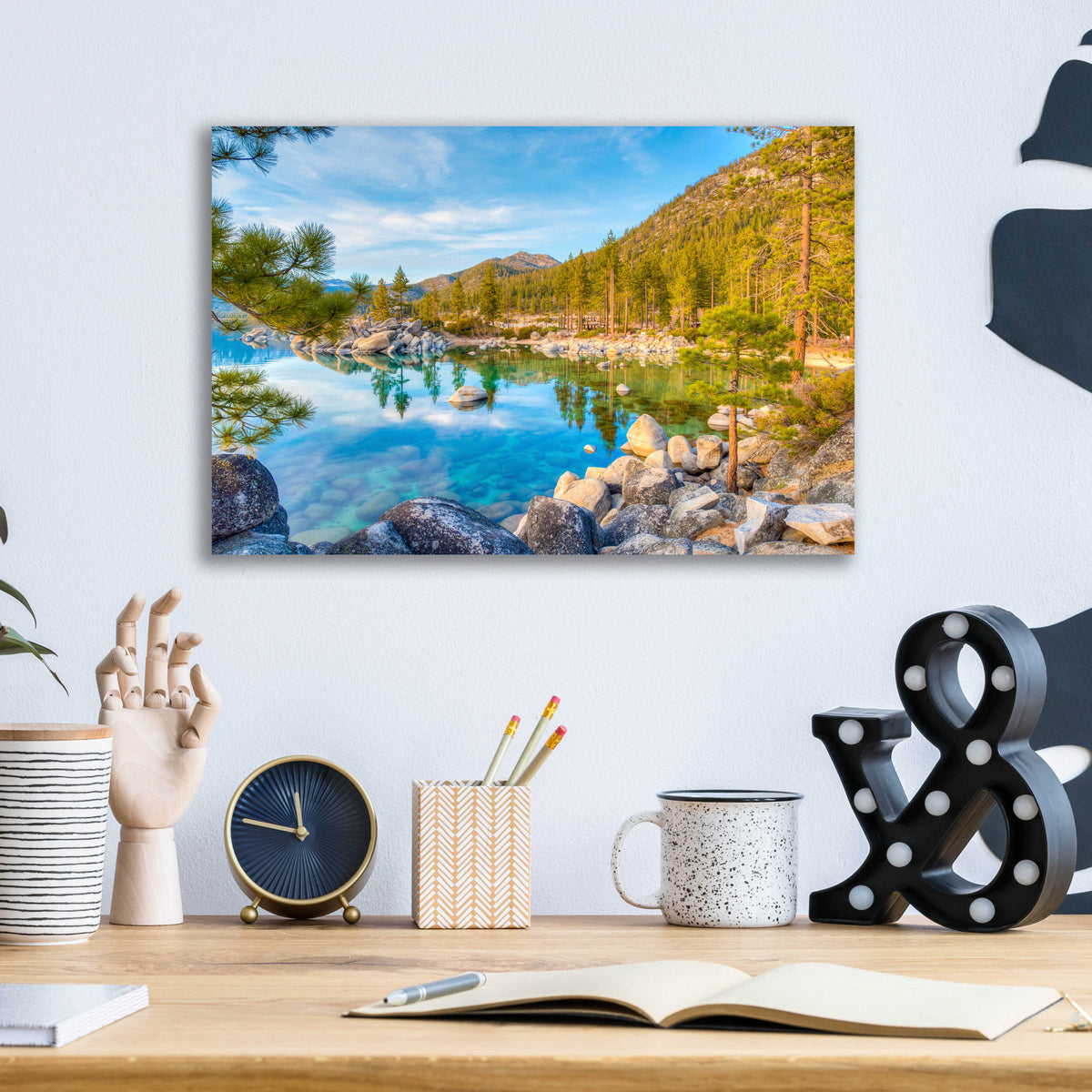 Epic Art 'Majestic Lake Tahoe' by Edin Chavez, Acrylic Glass Wall Art,16x12