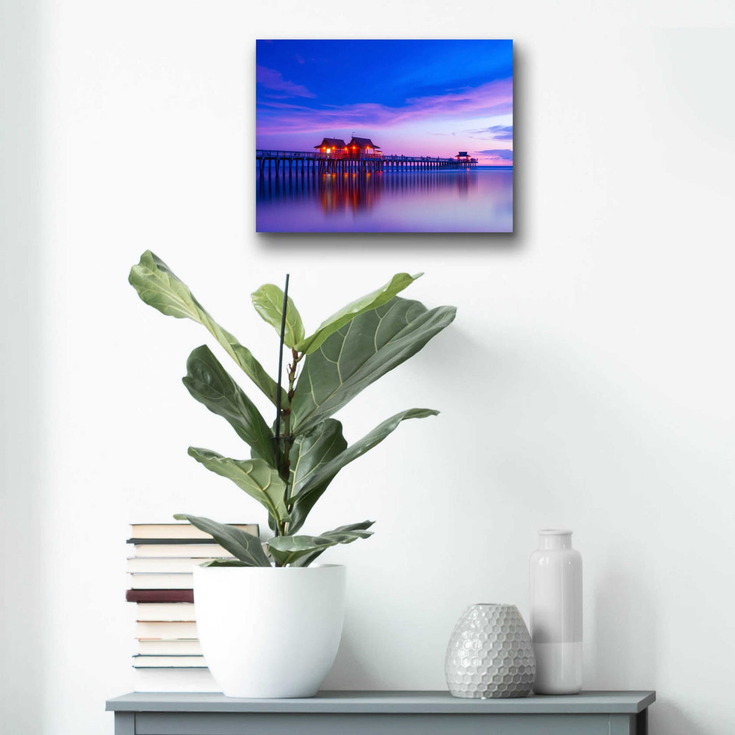 Epic Art 'Violet Pier' by Edin Chavez, Acrylic Glass Wall Art,16x12