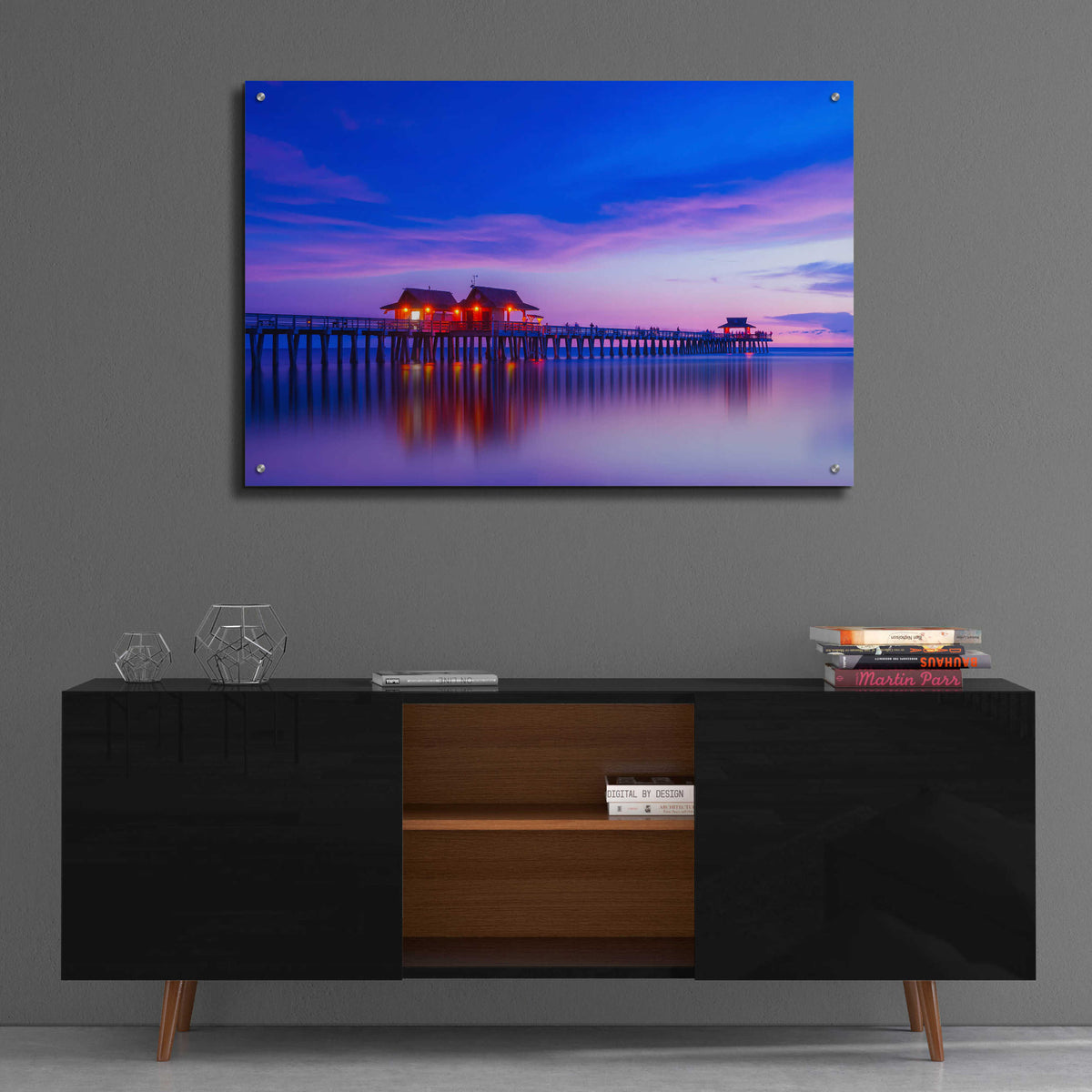 Epic Art 'Violet Pier' by Edin Chavez, Acrylic Glass Wall Art,36x24